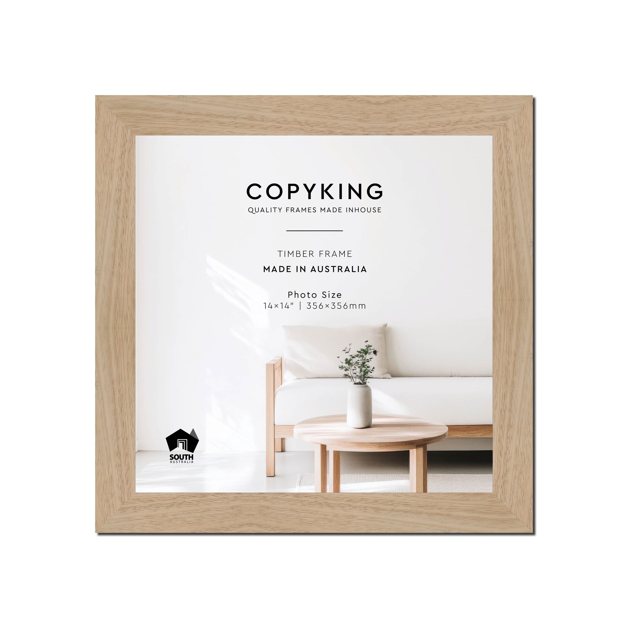 Australian Oak 40mm Wood Square Photo Frame - 14" x 14" (356mm x 356mm)