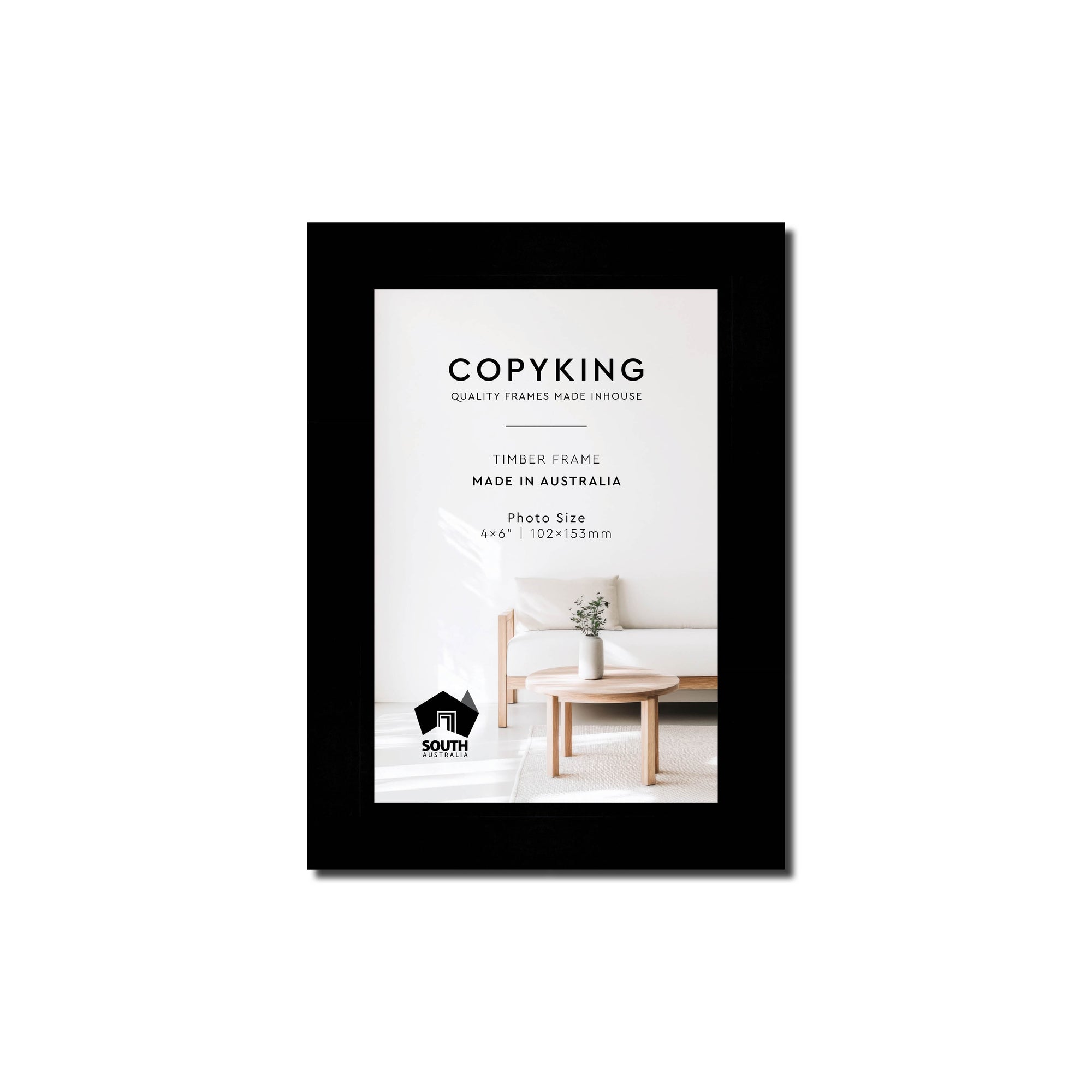 Black 20mm Wood Photo Frame - 4" x 6" (102mm x 153mm)