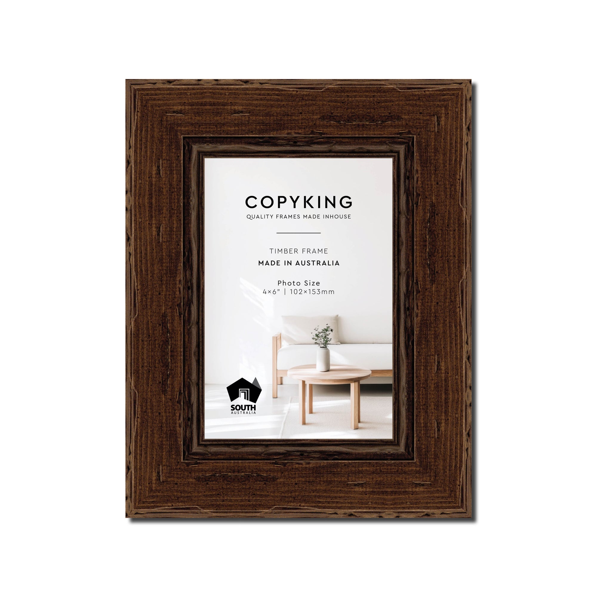Chocolate 43mm Wood Photo Frame - 4" x 6" (102mm x 153mm)