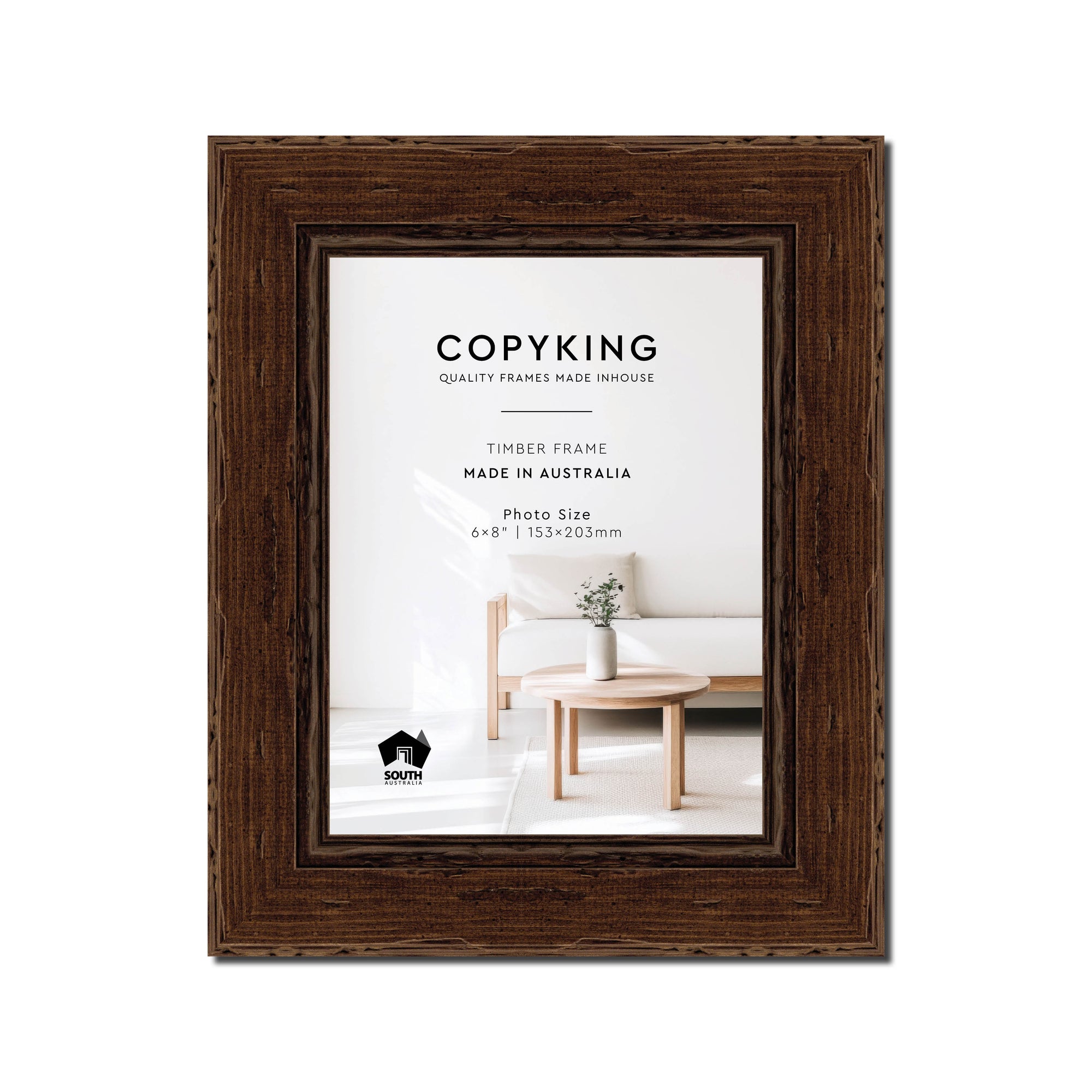 Chocolate 43mm Wood Photo Frame - 6" x 8" (153mm x 203mm)