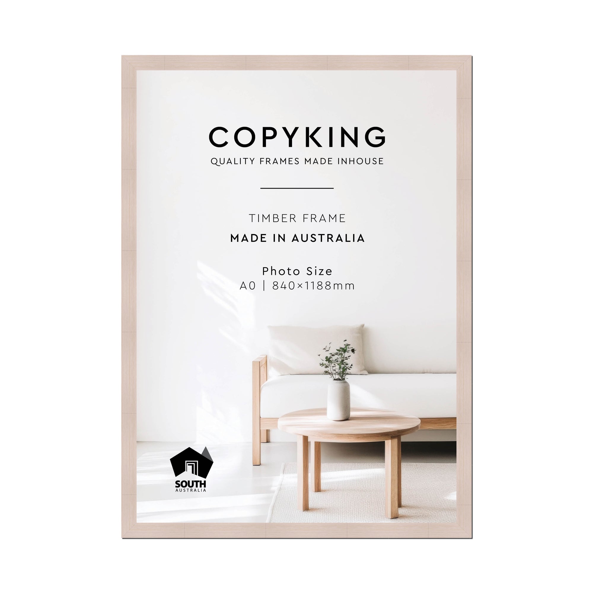 Grove White 40mm Wood Poster Frame - A0 (840mm x 1188mm)