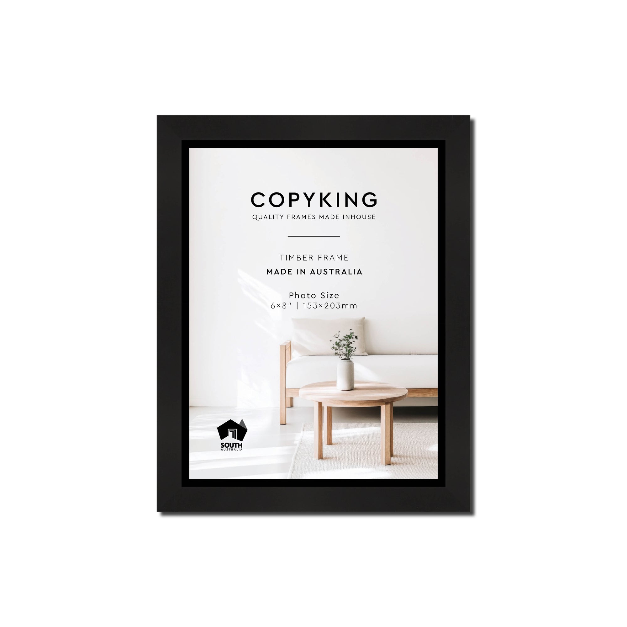 Manhattan Black 20mm Wood Photo Frame - 6" x 8" (153mm x 203mm)