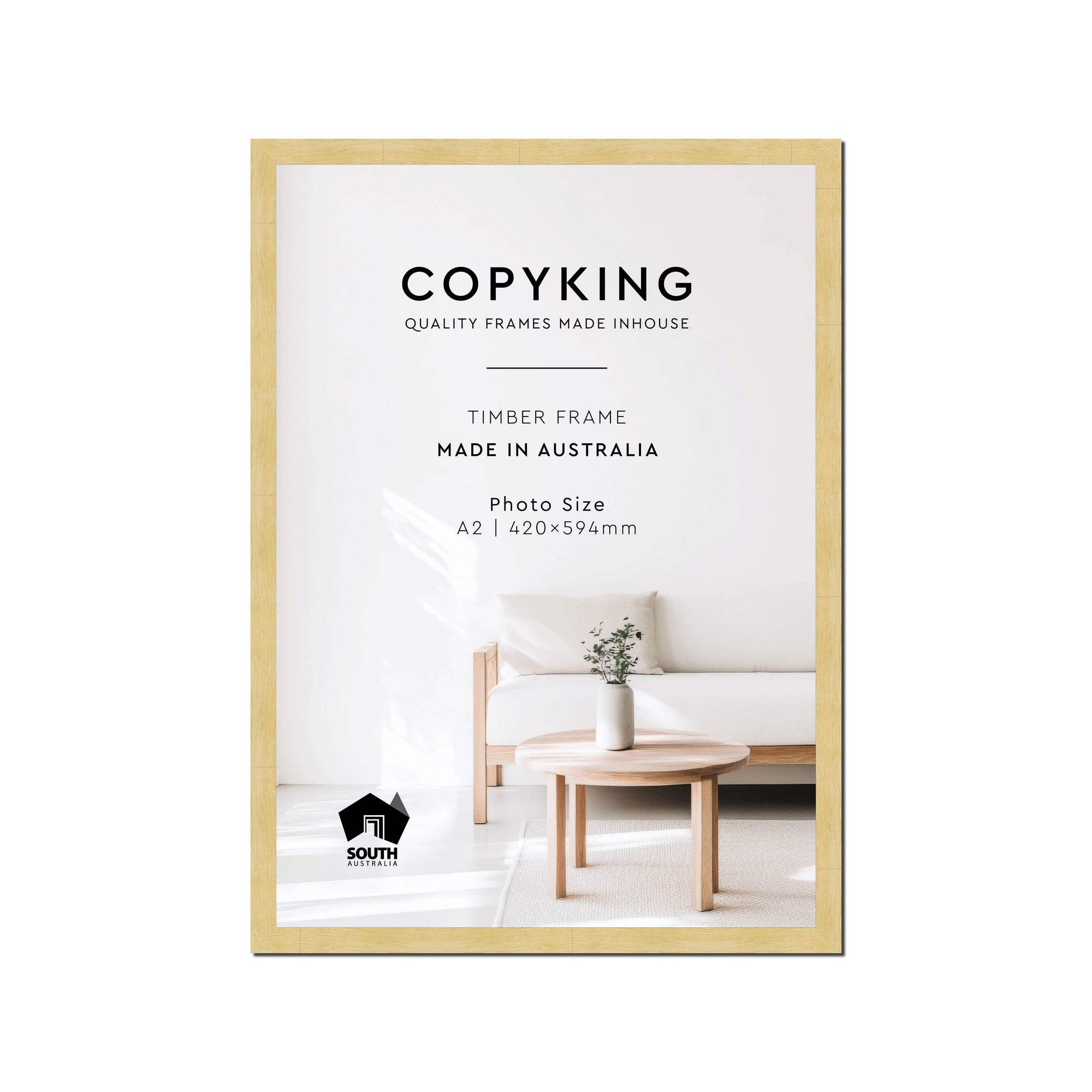 Natural 20mm Wood Poster Frame - A2 (420mm x 594mm)