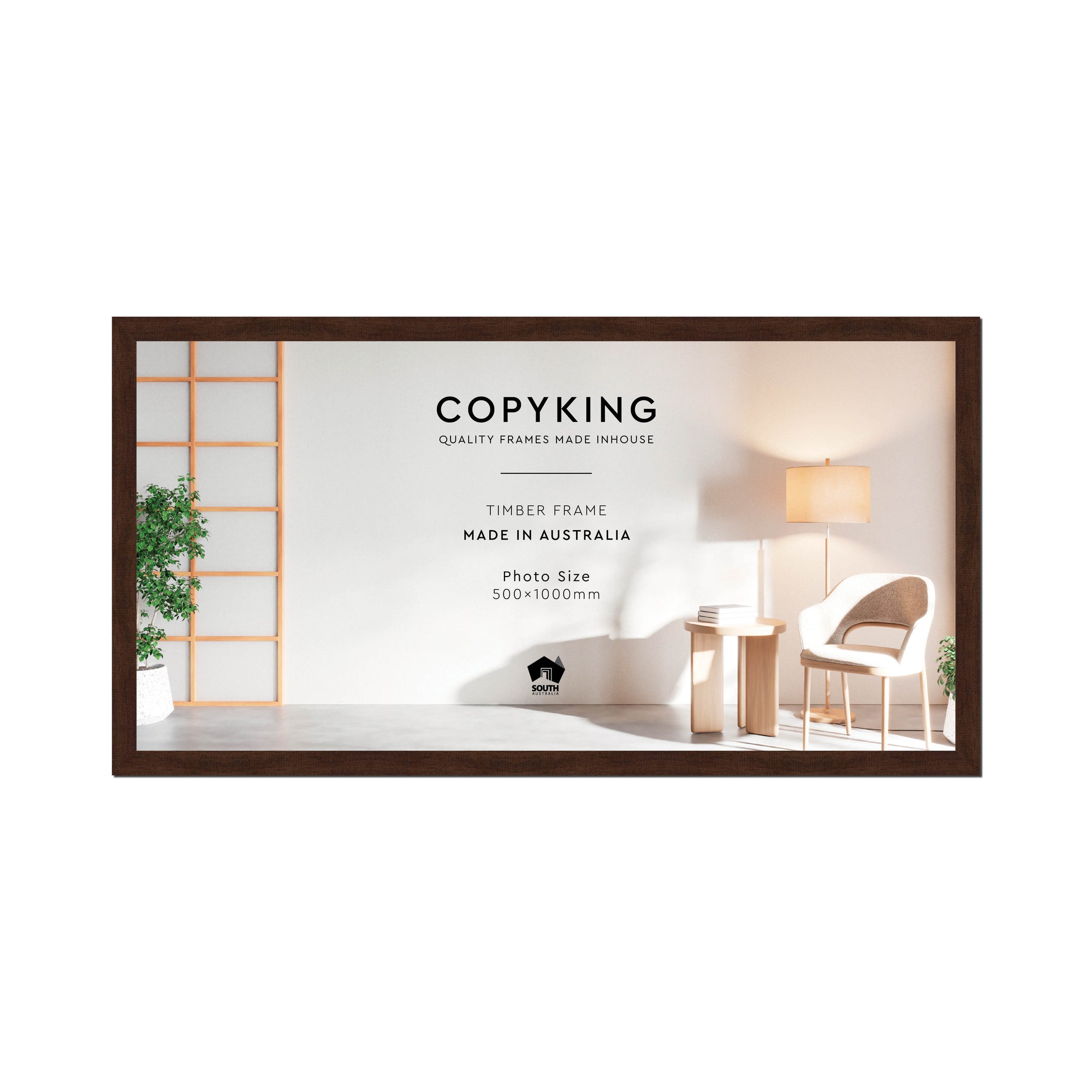 Walnut 30mm Wood Panoramic Photo Frame - 50cm x 100cm