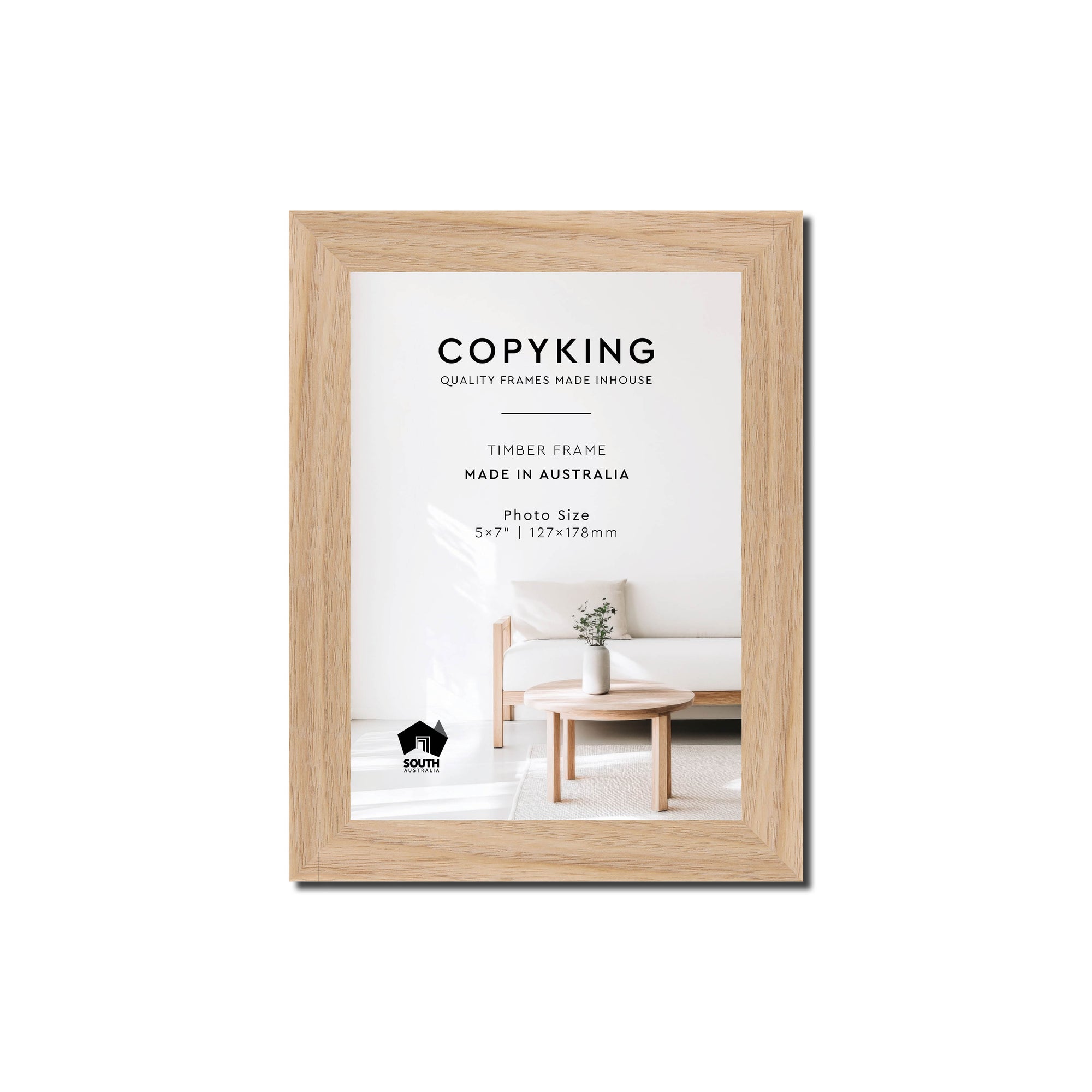 Australian Oak 20mm Wood Photo Frame - 5" x 7" (127mm x 178mm)