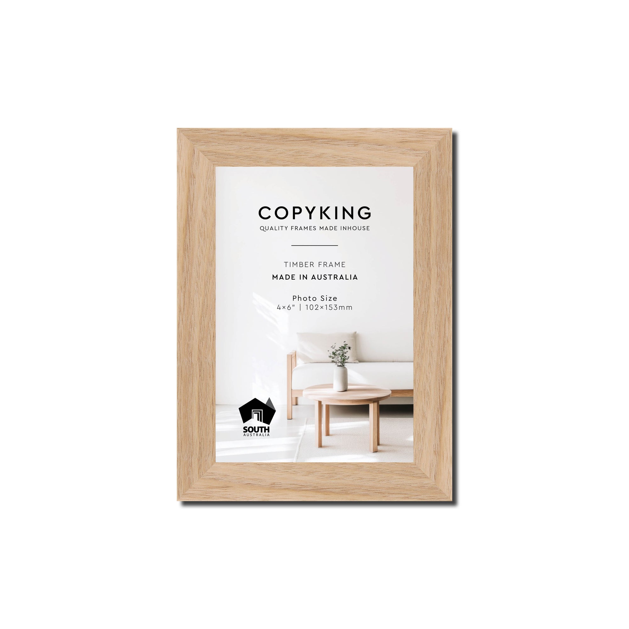 Australian Oak 20mm Wood Photo Frame - 4" x 6" (102mm x 153mm)