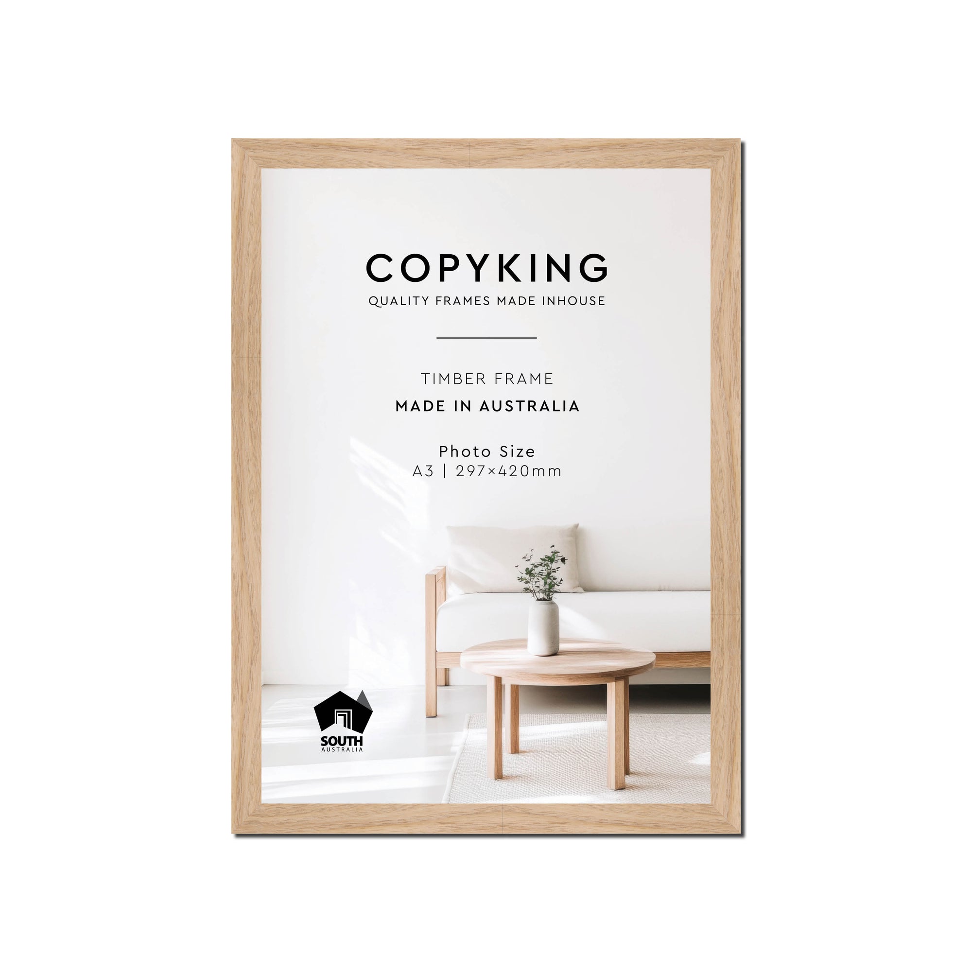 Australian Oak 20mm Wood Poster Frame - A3 (297mm x 420mm)
