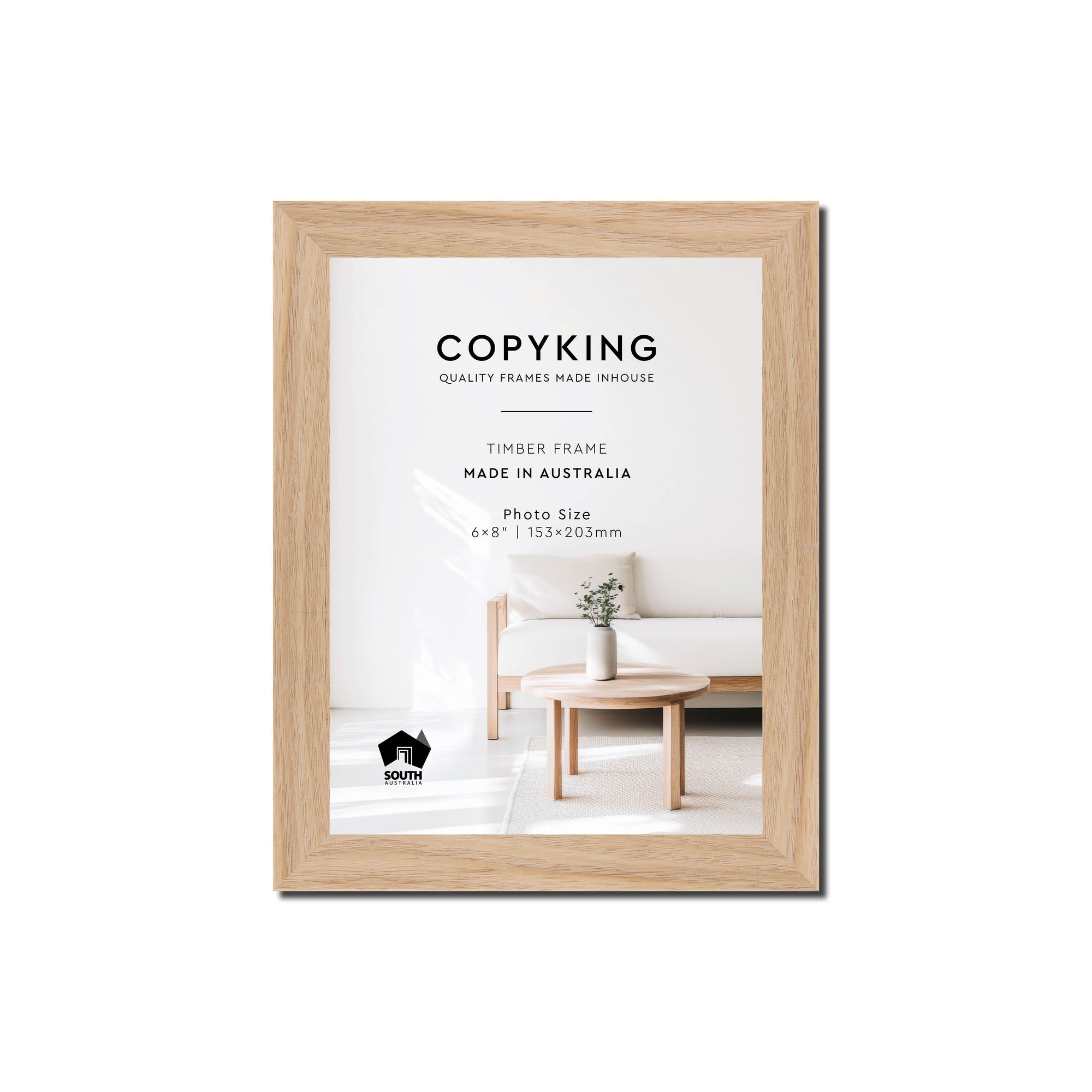 Australian Oak 20mm Wood Photo Frame - 6" x 8" (153mm x 203mm)