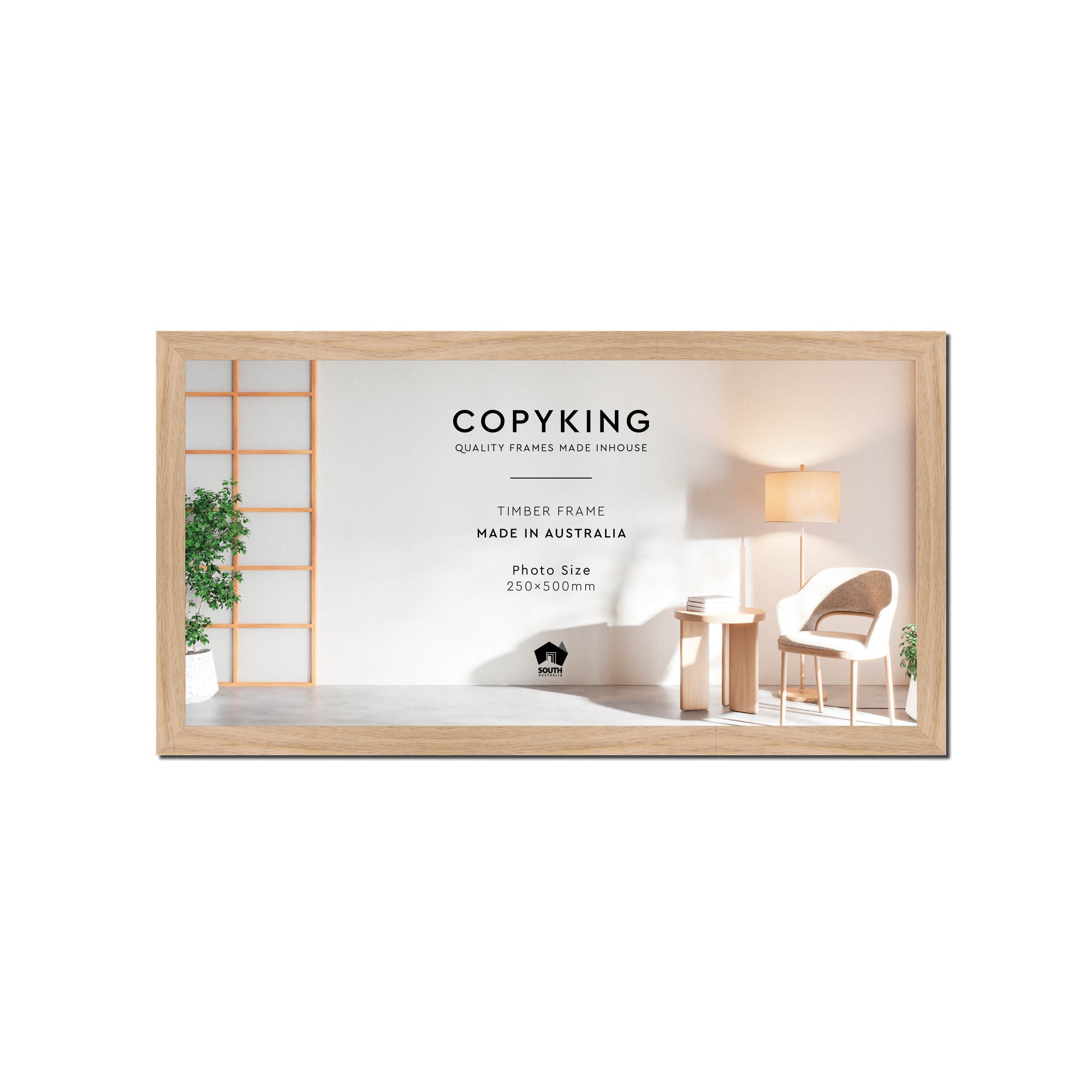 Australian Oak 20mm Wood Panoramic Photo Frame - 25cm x 50cm