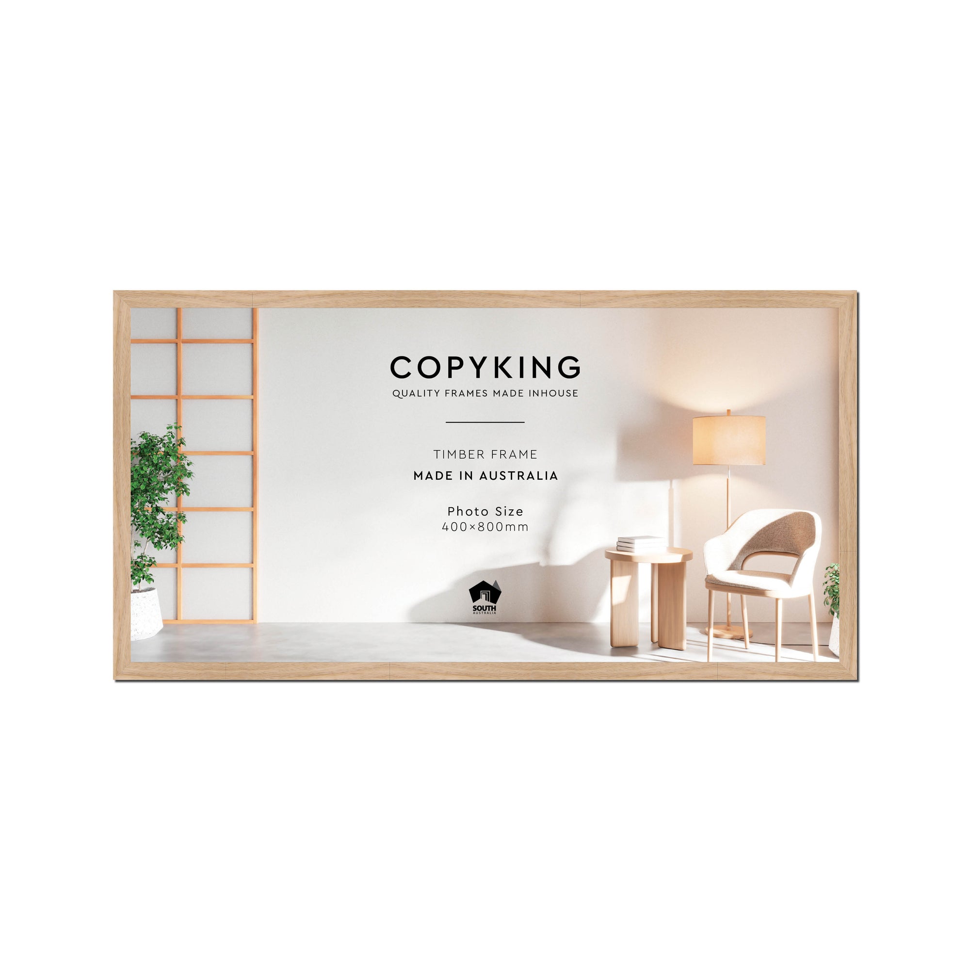 Australian Oak 20mm Wood Panoramic Photo Frame - 40cm x 80cm