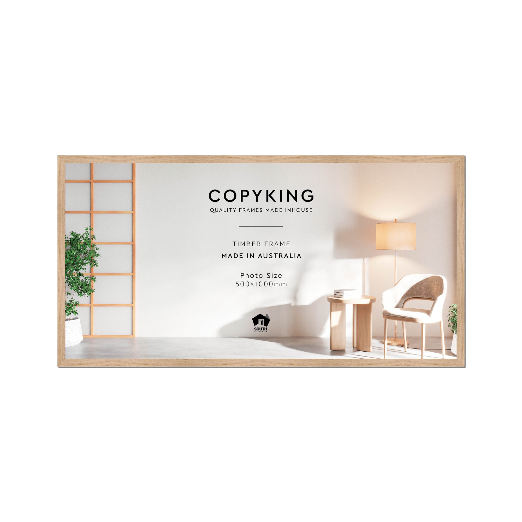 Australian Oak 20mm Wood Panoramic Photo Frame - 50cm x 100cm