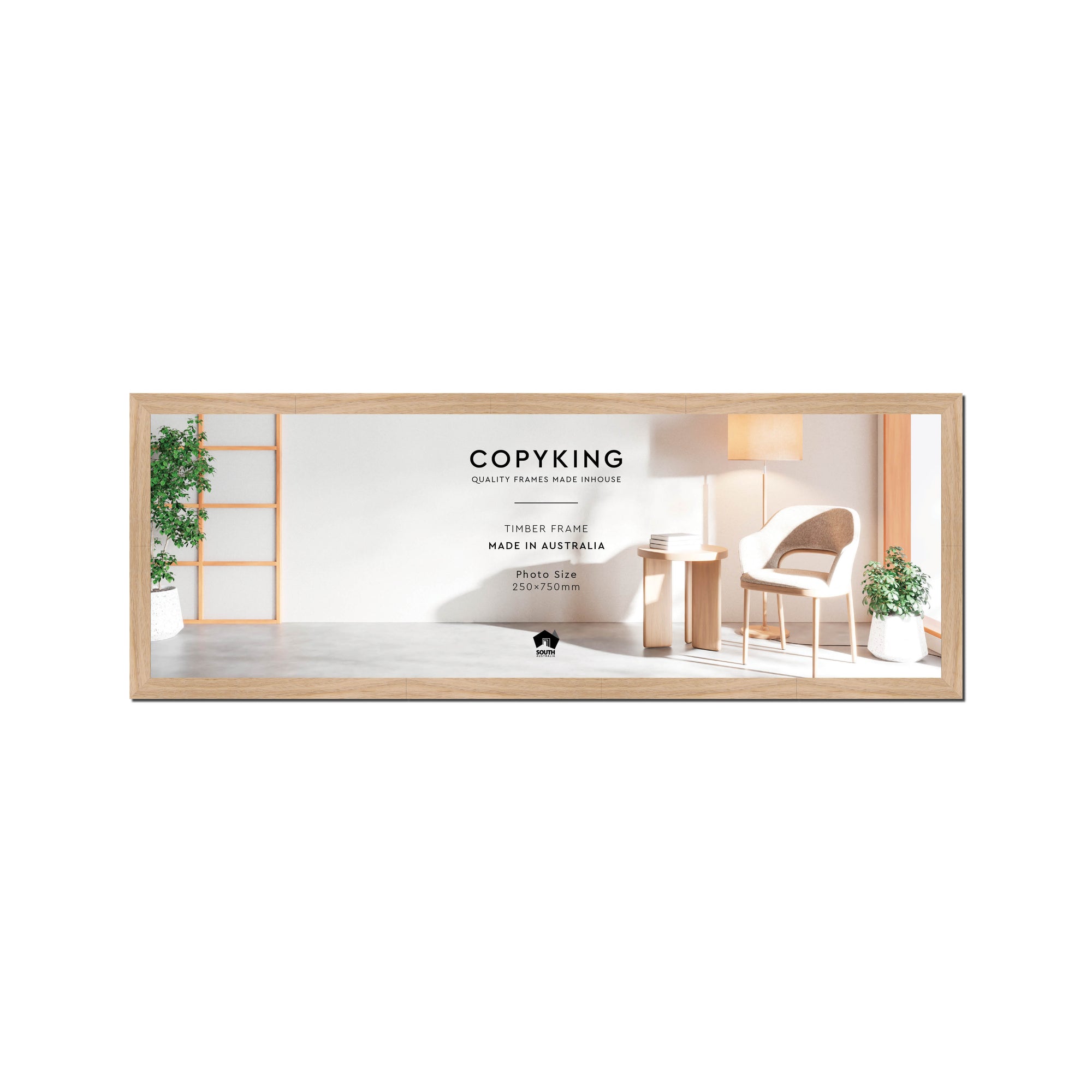 Australian Oak 20mm Wood Panoramic Photo Frame - 25cm x 75cm