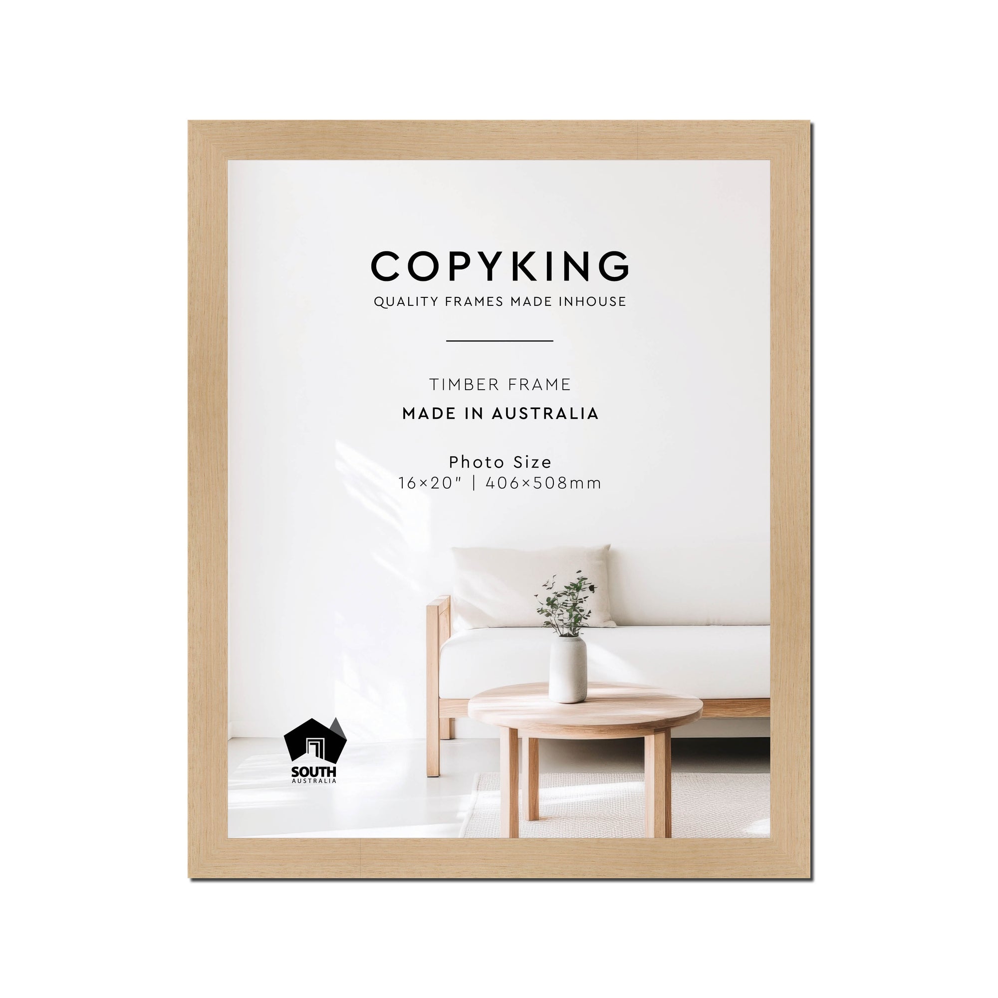 Australian Oak 30mm Wood Photo Frame - 16" x 20" (406mm x 508mm)