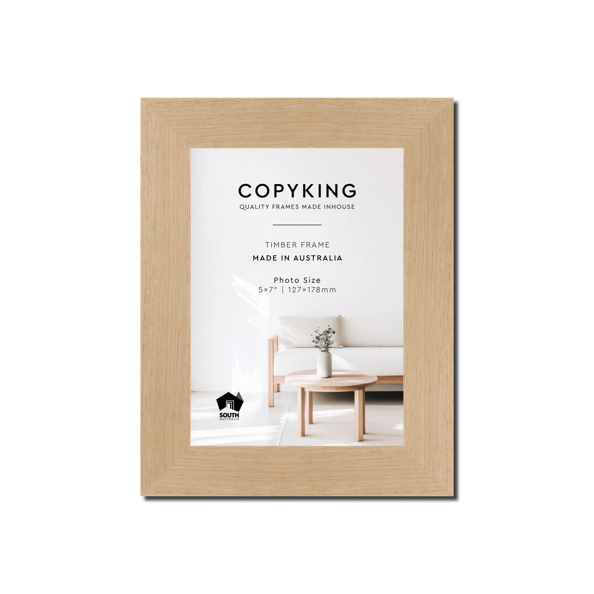 Australian Oak 30mm Wood Photo Frame - 5" x 7" (127mm x 178mm)