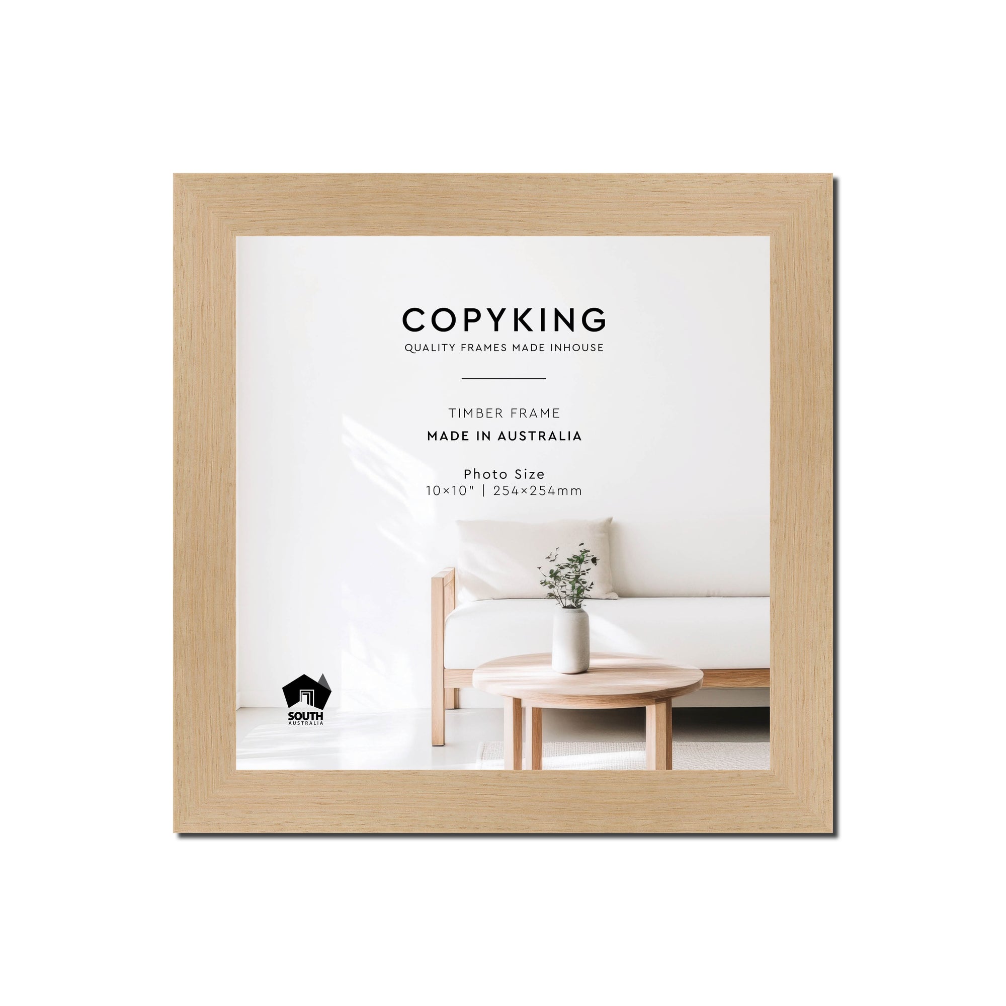 Australian Oak 30mm Wood Square Photo Frame - 10" x 10" (254mm x 254mm)