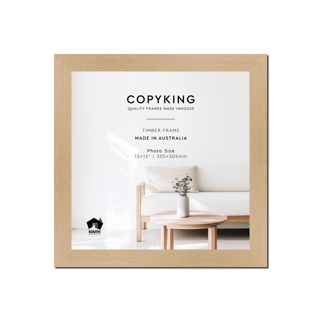 Australian Oak 30mm Wood Square Photo Frame - 12" x 12" (305mm x 305mm)