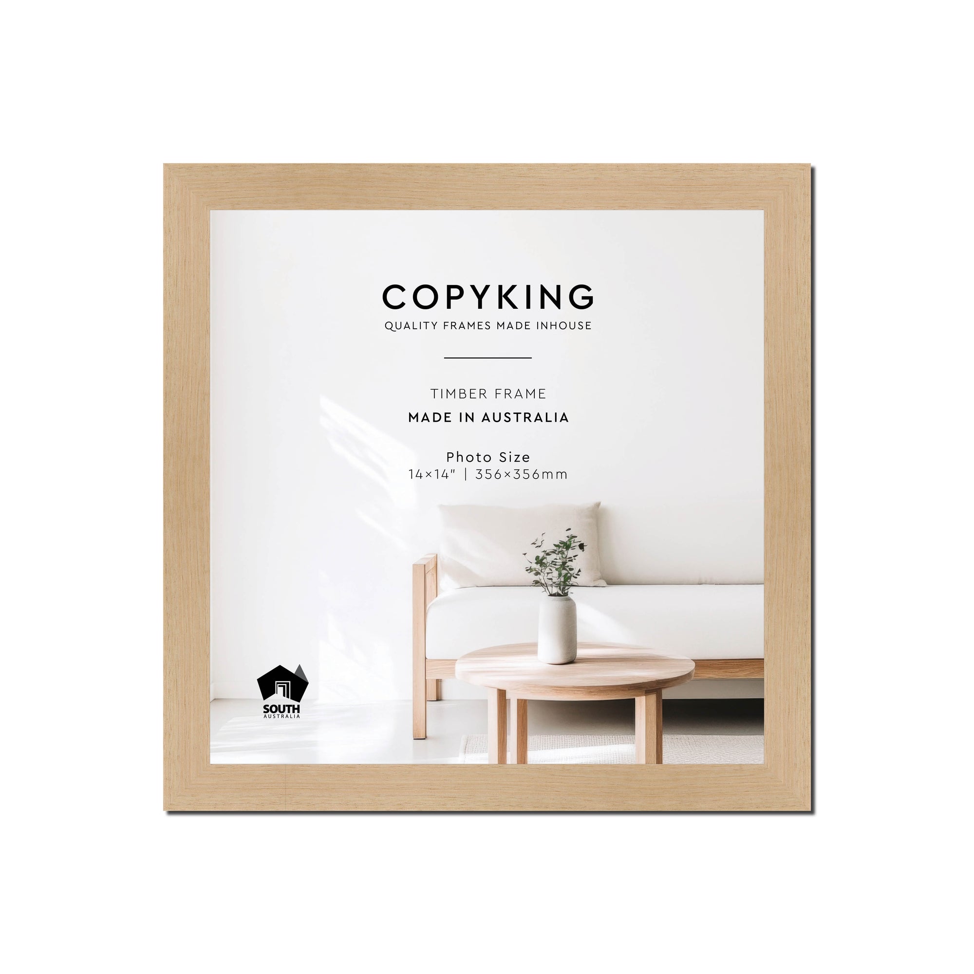 Australian Oak 30mm Wood Square Photo Frame - 14" x 14" (356mm x 356mm)