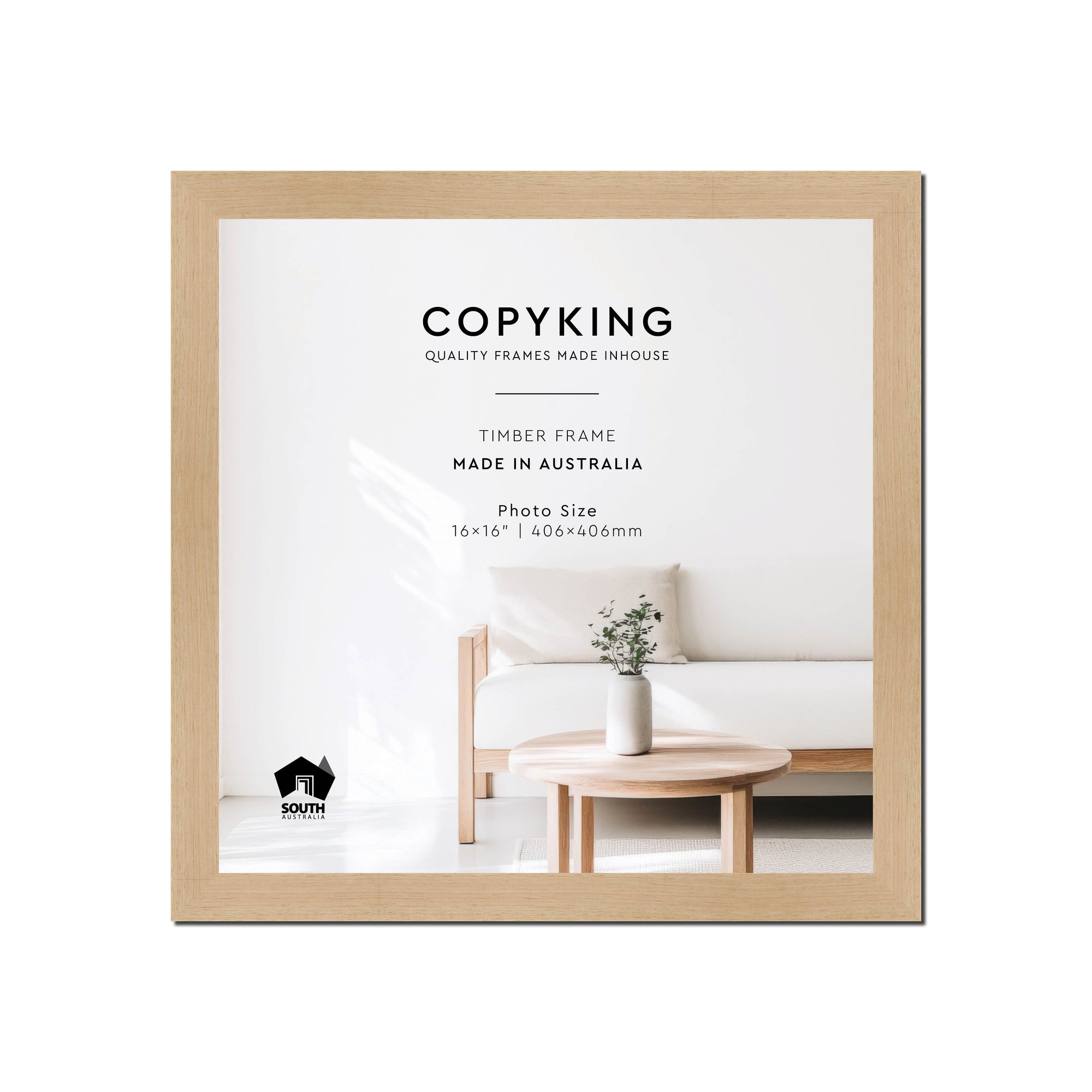 Australian Oak 30mm Wood Square Photo Frame - 16" x 16" (406mm x 406mm)