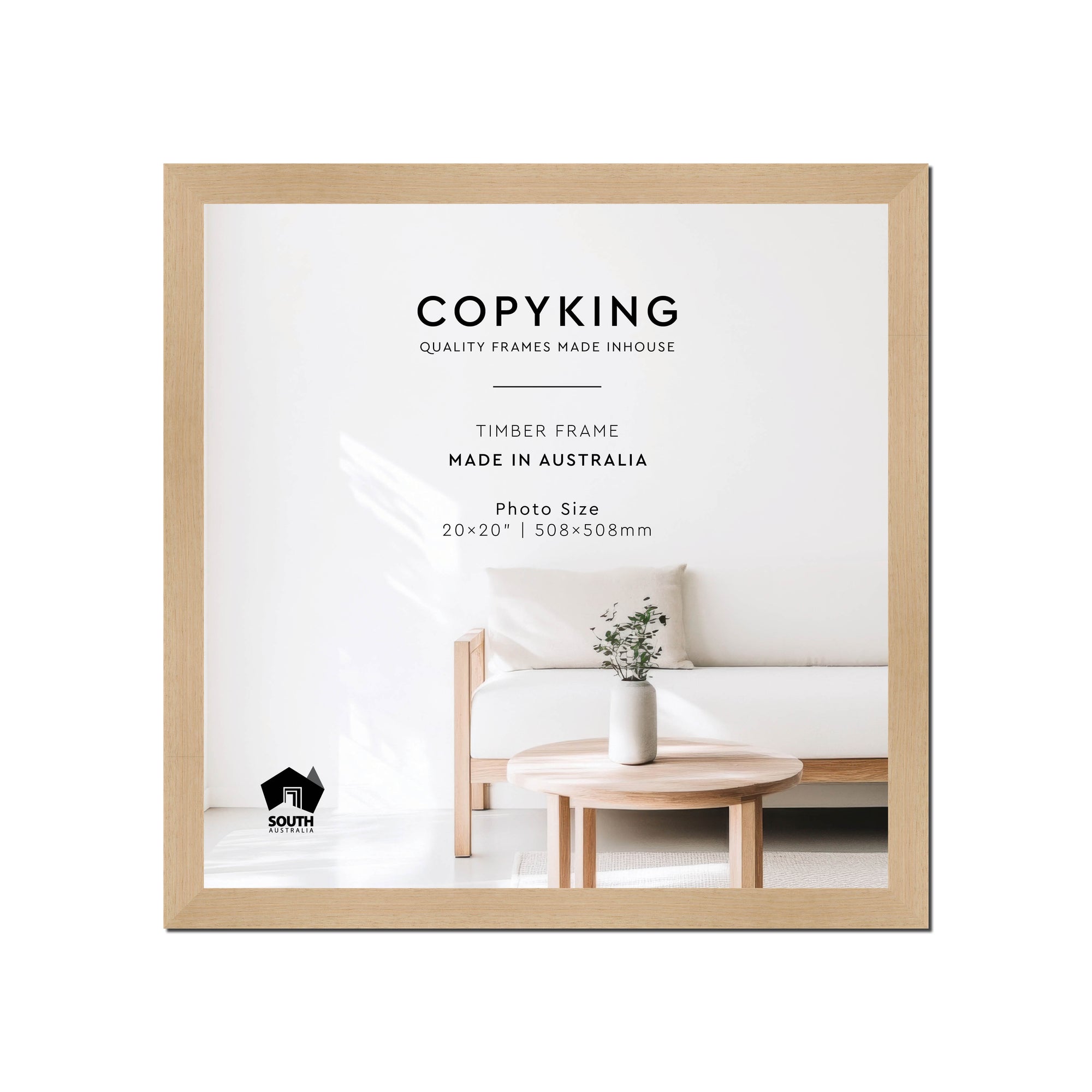 Australian Oak 30mm Wood Square Photo Frame - 20" x 20" (508mm x 508mm)