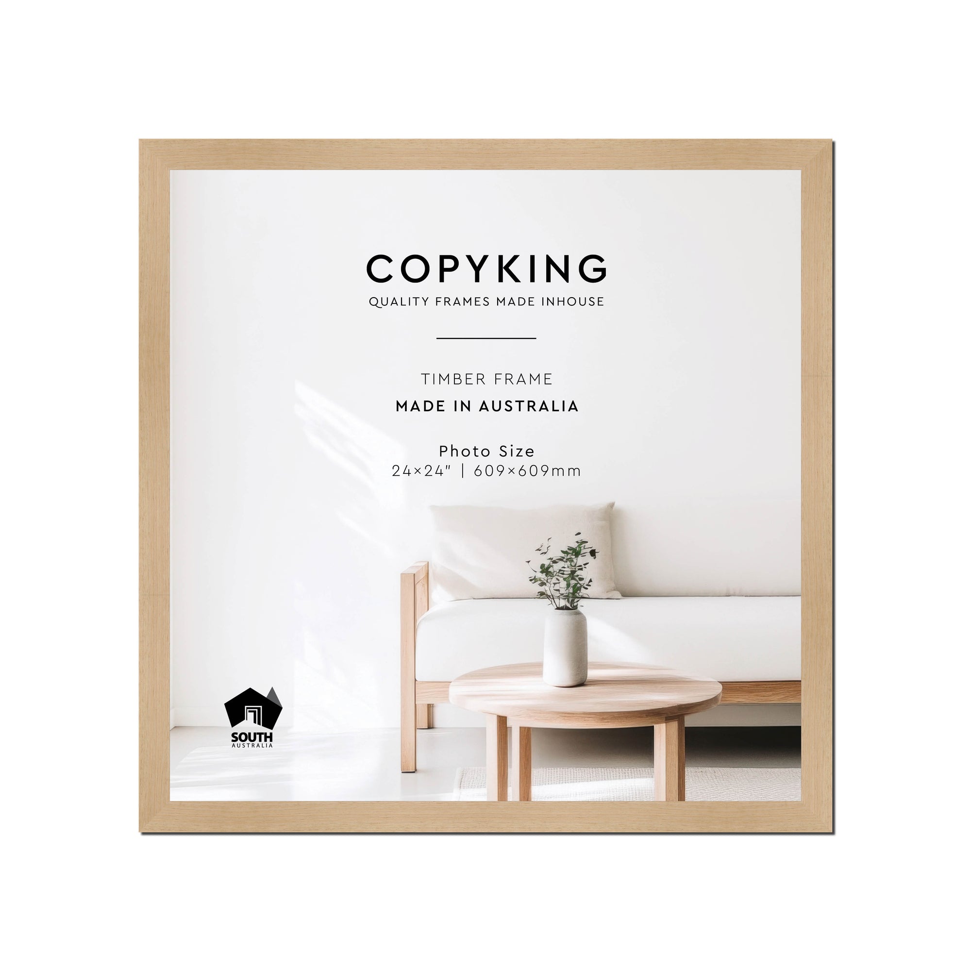 Australian Oak 30mm Wood Square Photo Frame - 24" x 24" (609mm x 609mm)