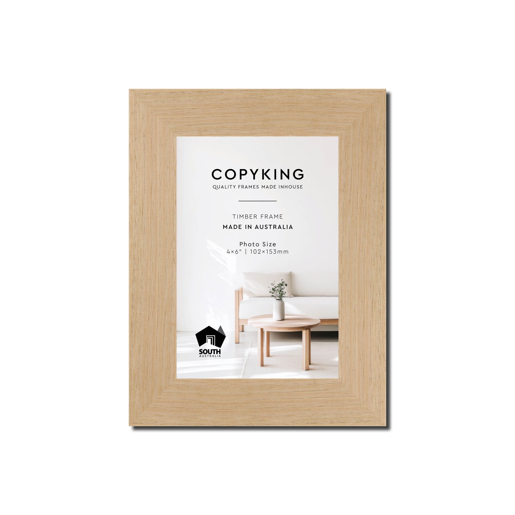 Australian Oak 30mm Wood Photo Frame - 4" x 6" (102mm x 153mm)