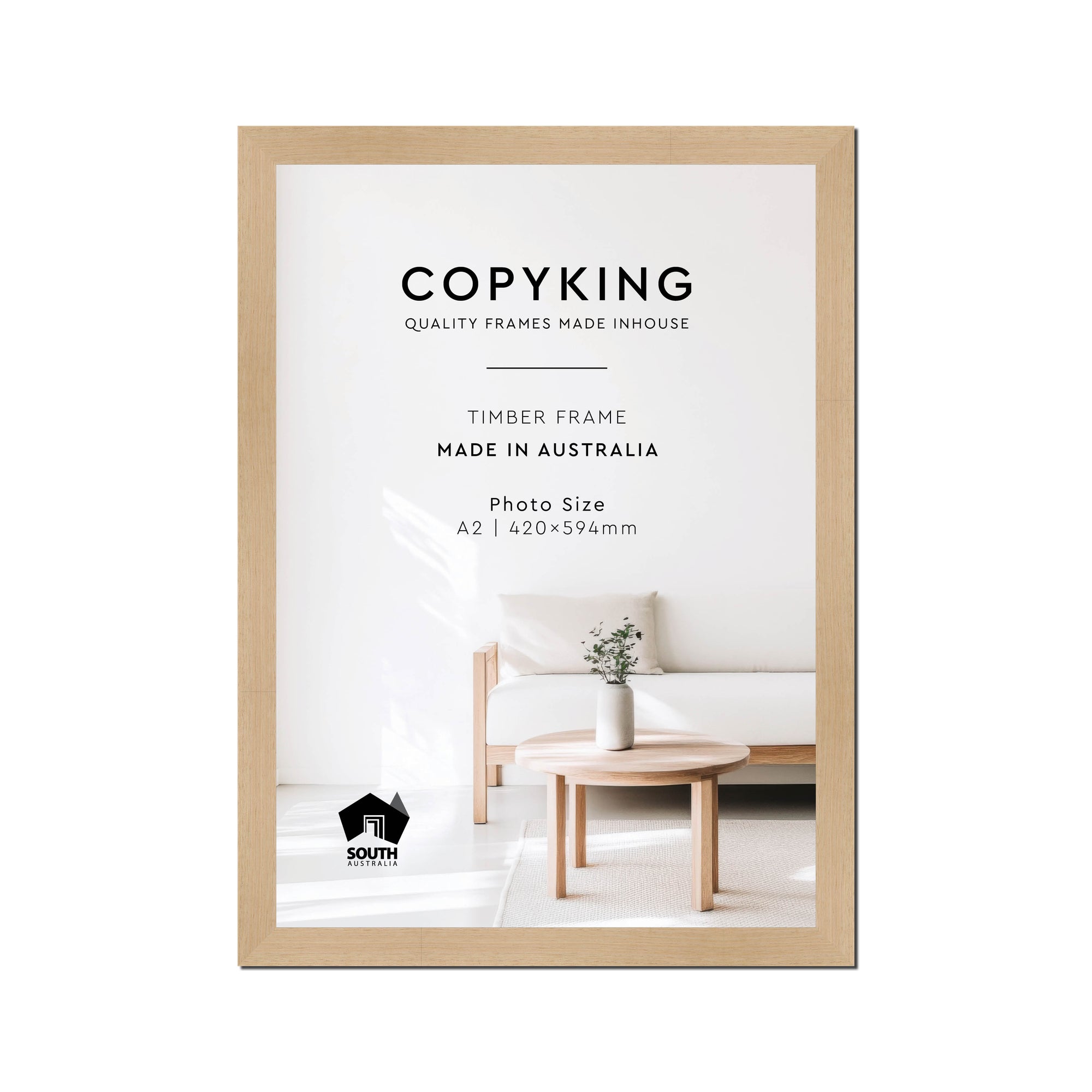 Australian Oak 30mm Wood Poster Frame - A2 (420mm x 594mm)