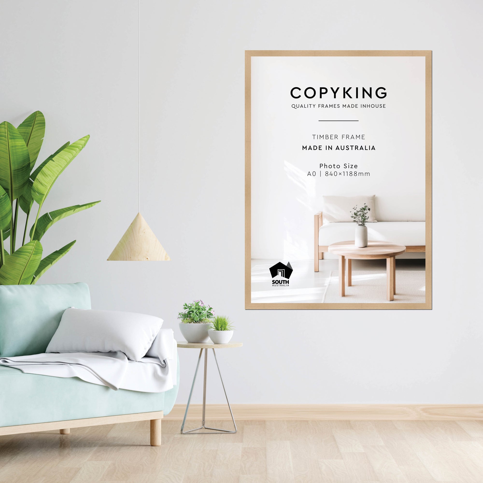 Australian Oak 30mm Wood Poster Frame - A0 (840mm x 1188mm)