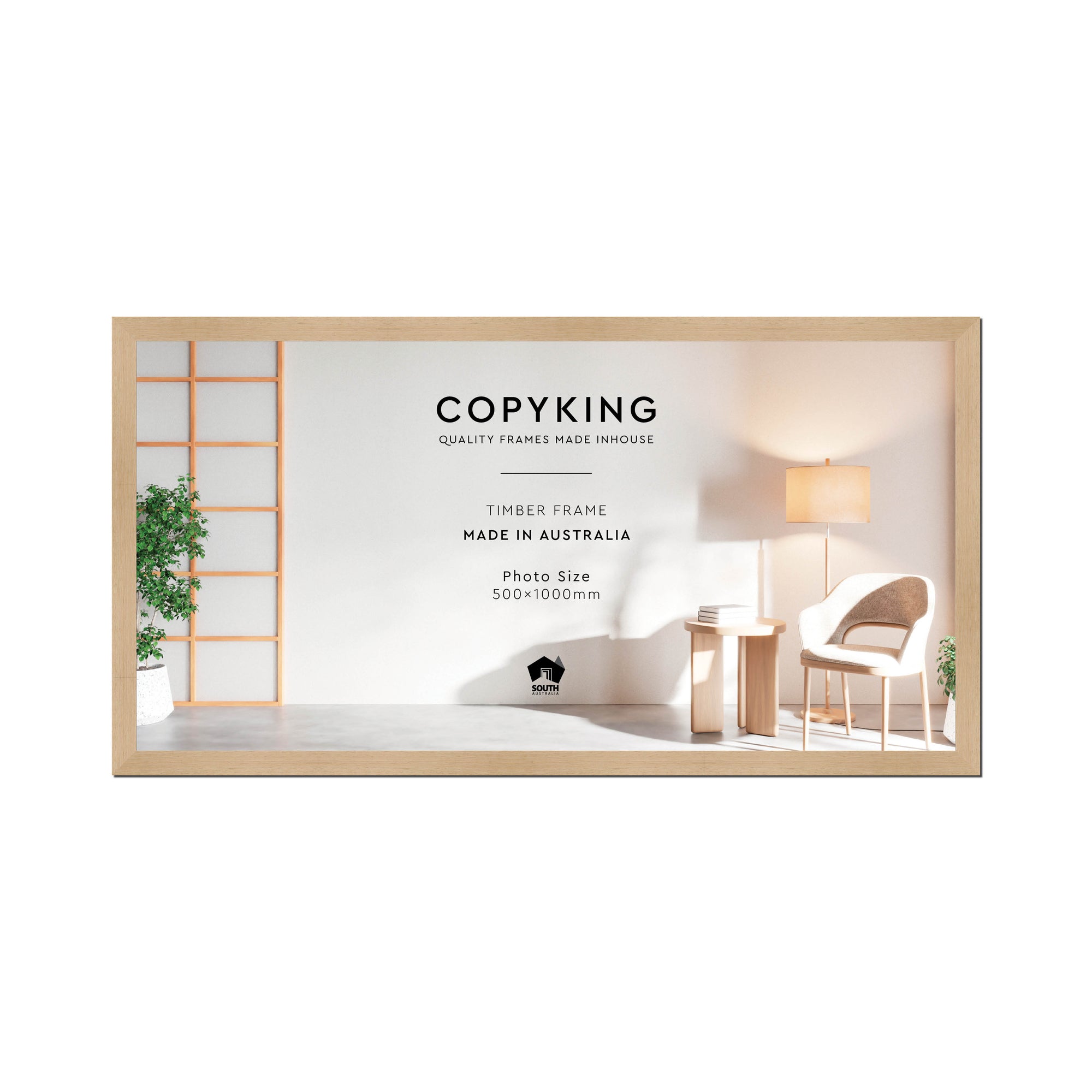 Australian Oak 30mm Wood Panoramic Photo Frame - 50cm x 100cm