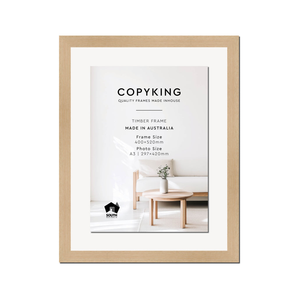 Australian Oak 30mm Wood Certificate Frame - 400mm x 520mm - 1 Certificates (A3)