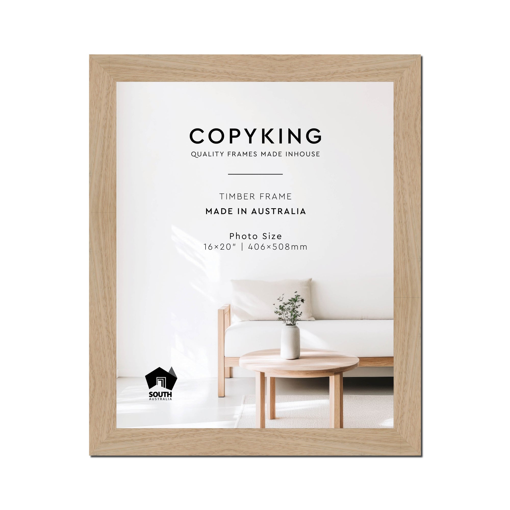 Australian Oak 40mm Wood Photo Frame - 16" x 20" (406mm x 508mm)