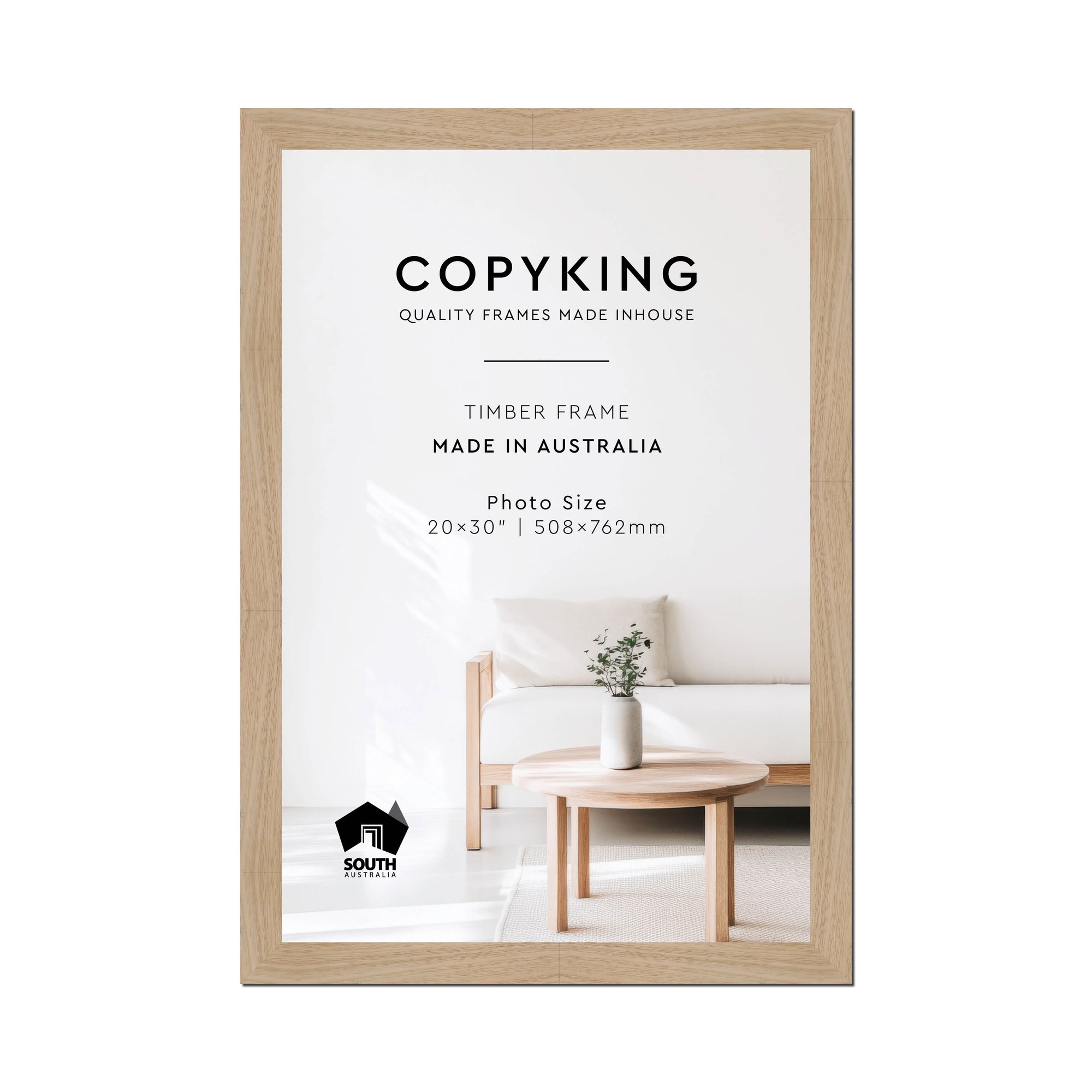 Australian Oak 40mm Wood Photo Frame - 20" x 30" (508mm x 762mm)