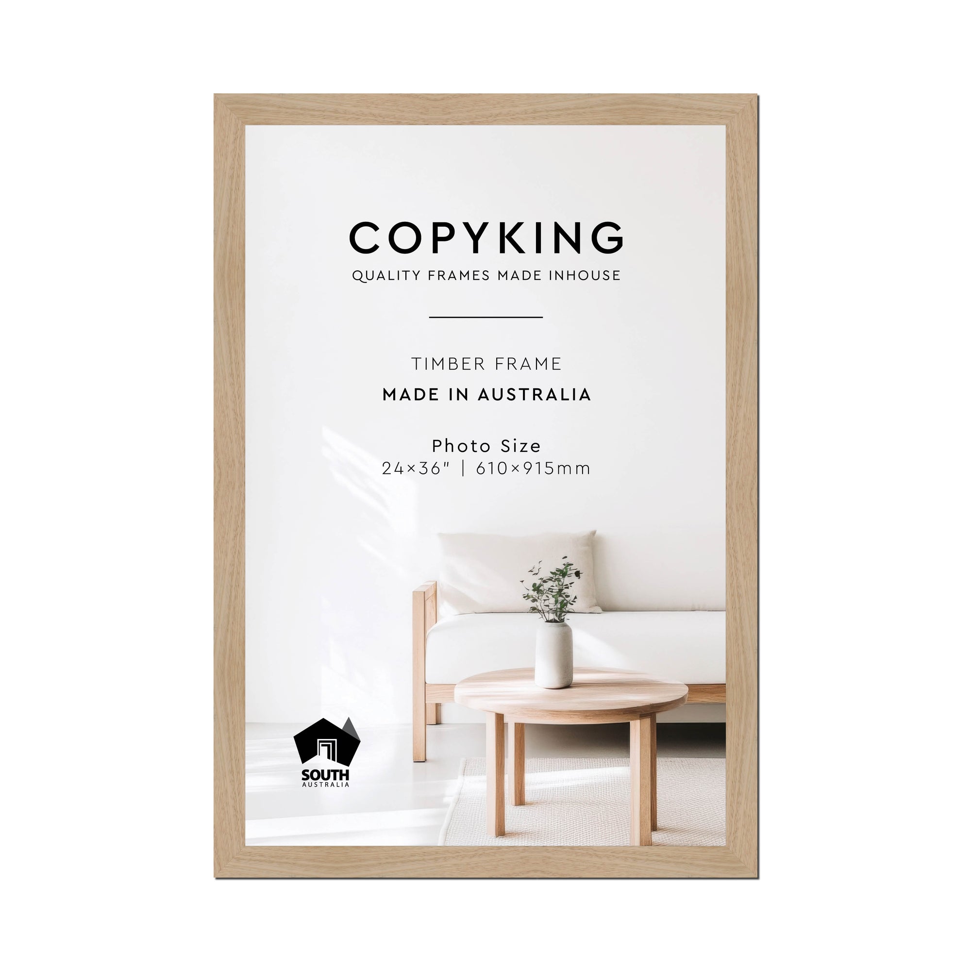 Australian Oak 40mm Wood Photo Frame - 24" x 36" (610mm x 915mm)