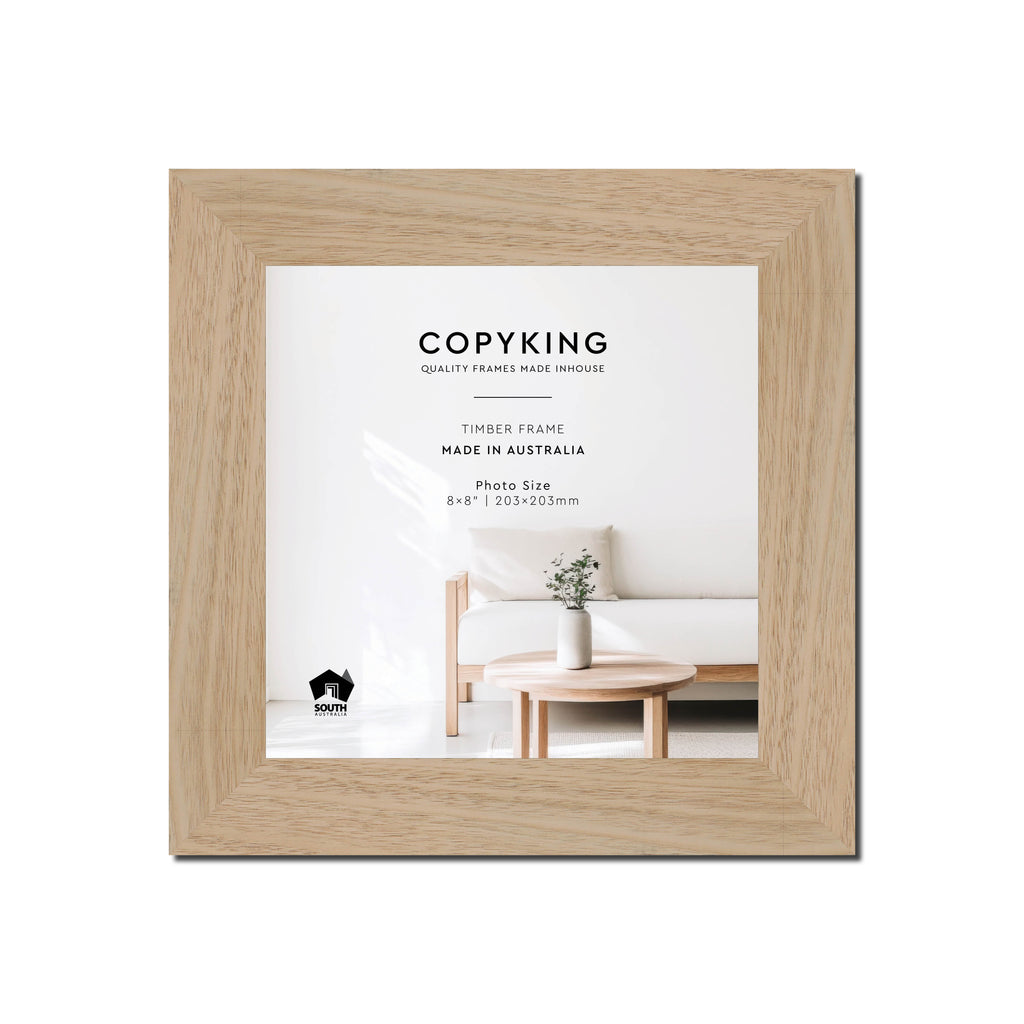 Australian Oak 40mm Wood Square Photo Frame - 8" x 8" (203mm x 203mm)