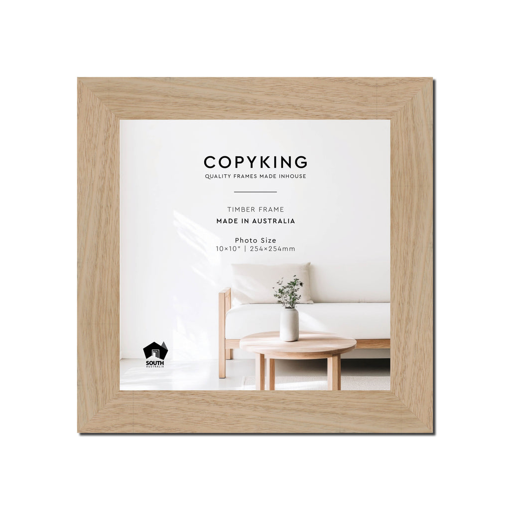 Australian Oak 40mm Wood Square Photo Frame - 10" x 10" (254mm x 254mm)