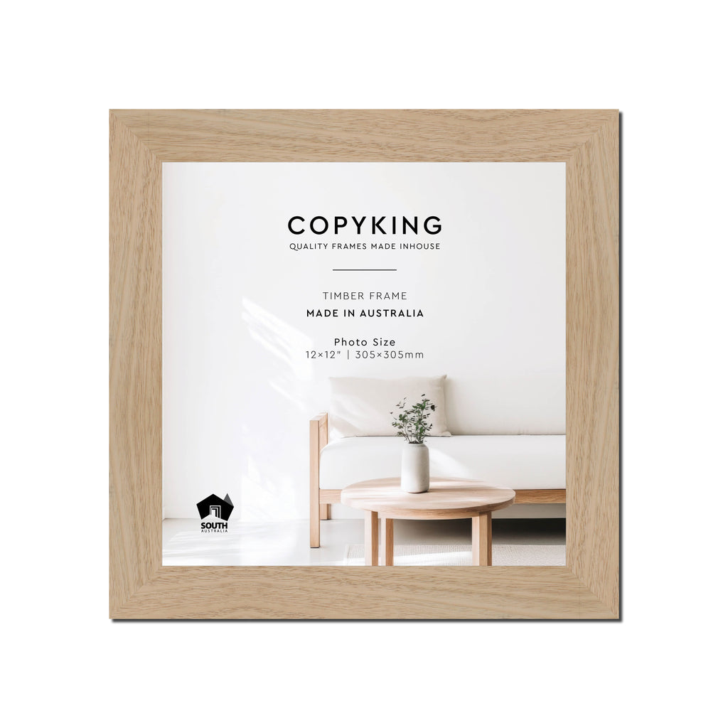 Australian Oak 40mm Wood Square Photo Frame - 12" x 12" (305mm x 305mm)