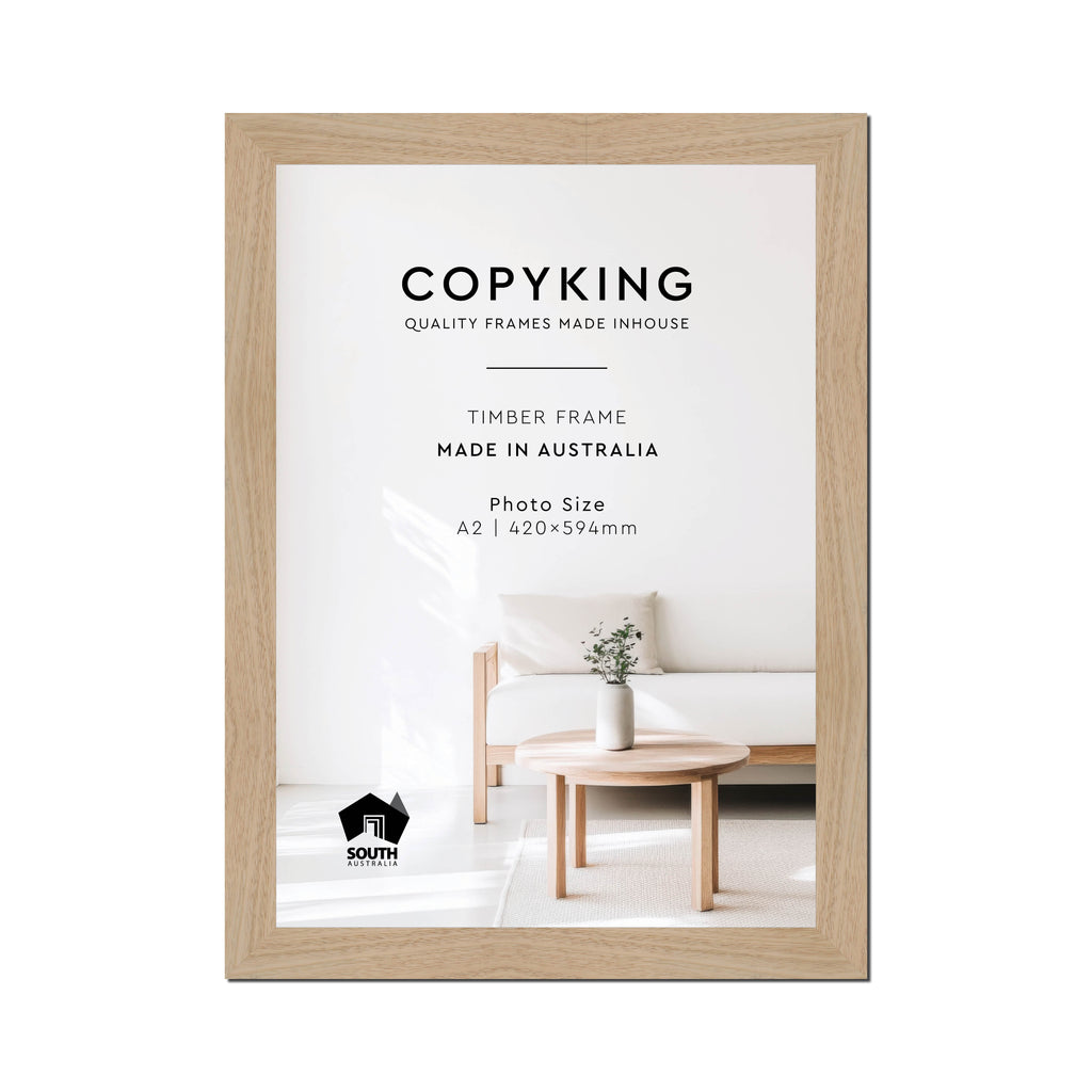 Australian Oak 40mm Wood Poster Frame - A2 (420mm x 594mm)