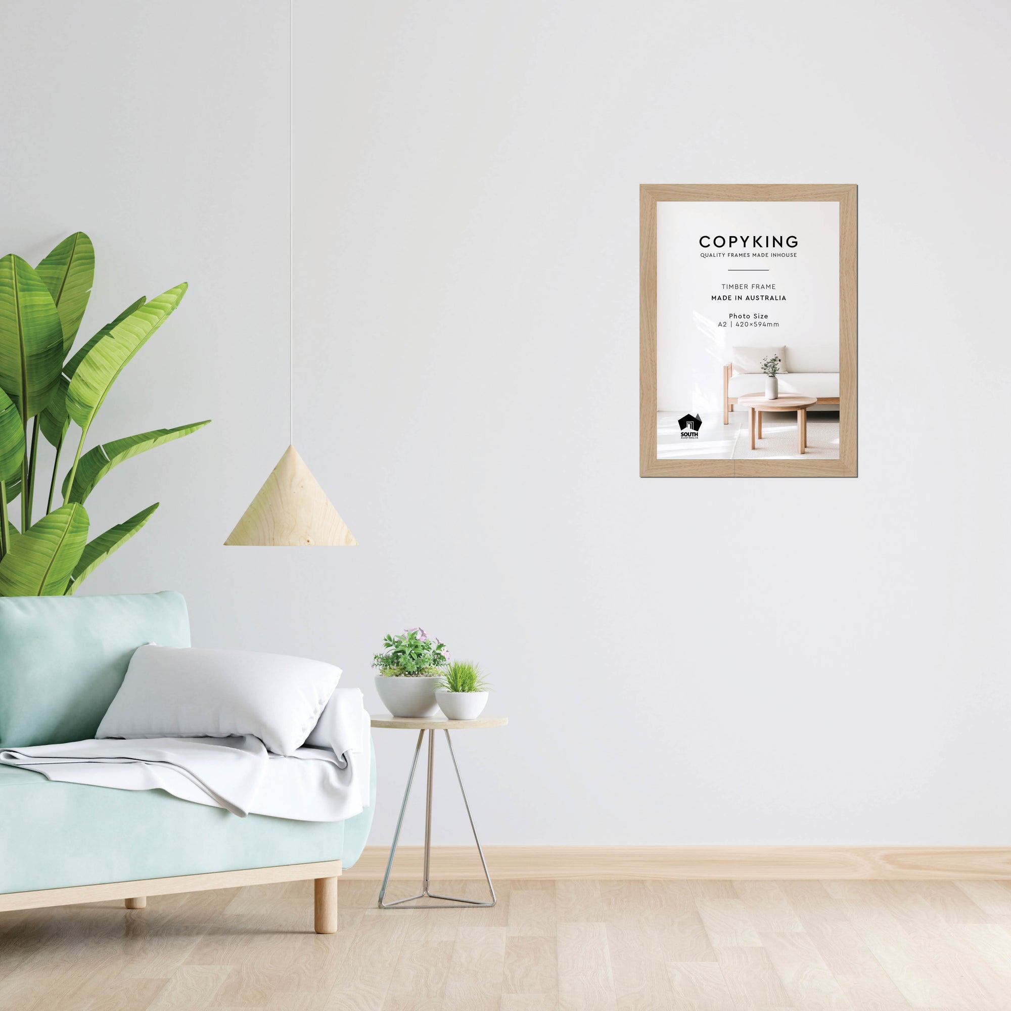 Australian Oak 40mm Wood Poster Frame - A2 (420mm x 594mm)