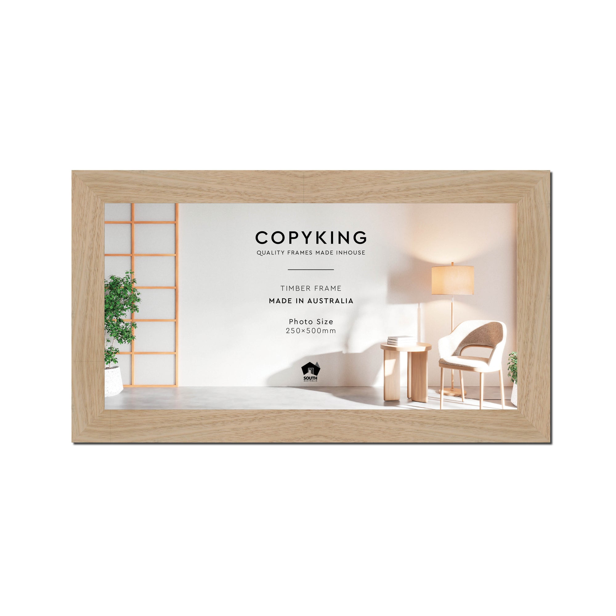 Australian Oak 40mm Wood Panoramic Photo Frame - 25cm x 50cm