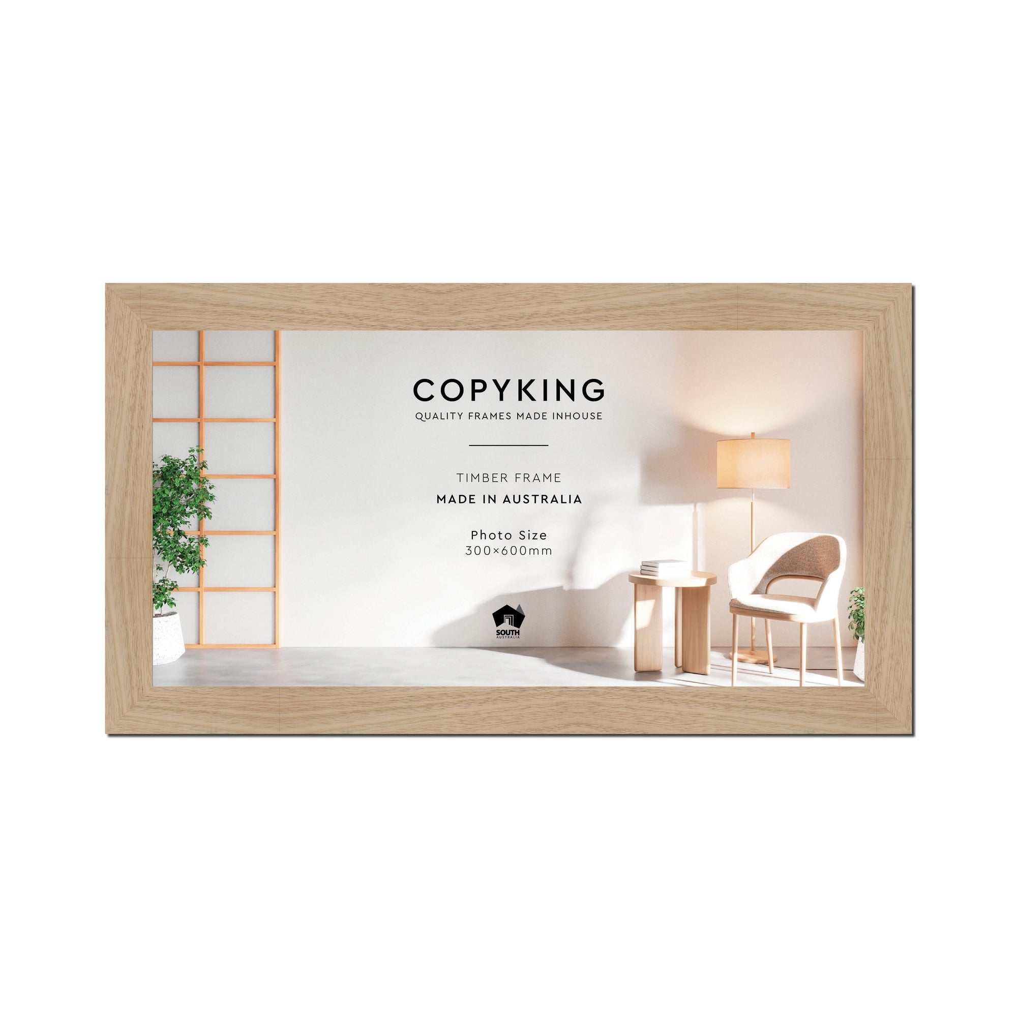 Australian Oak 40mm Wood Panoramic Photo Frame - 30cm x 60cm