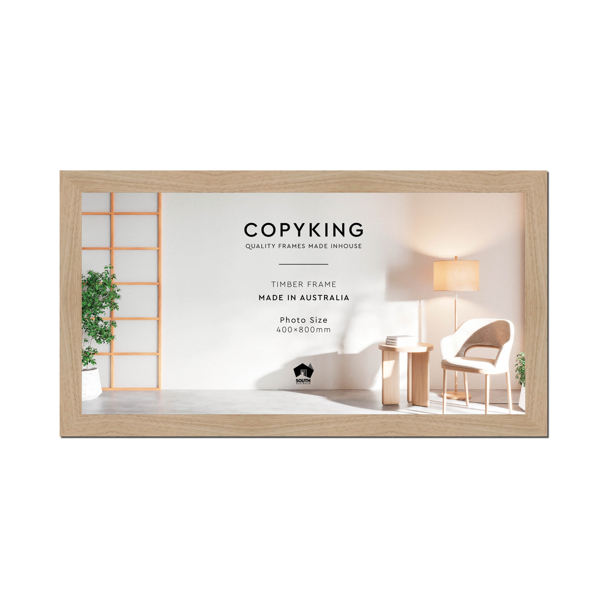 Australian Oak 40mm Wood Panoramic Photo Frame - 40cm x 80cm