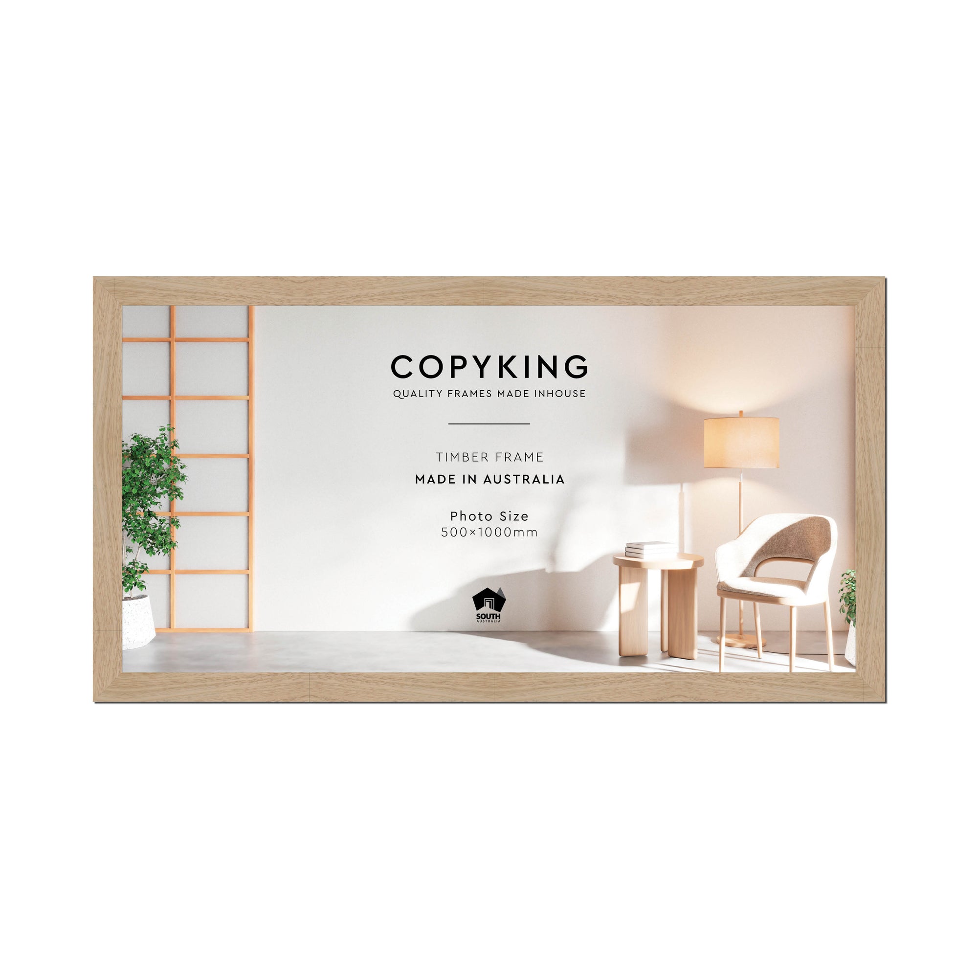 Australian Oak 40mm Wood Panoramic Photo Frame - 50cm x 100cm