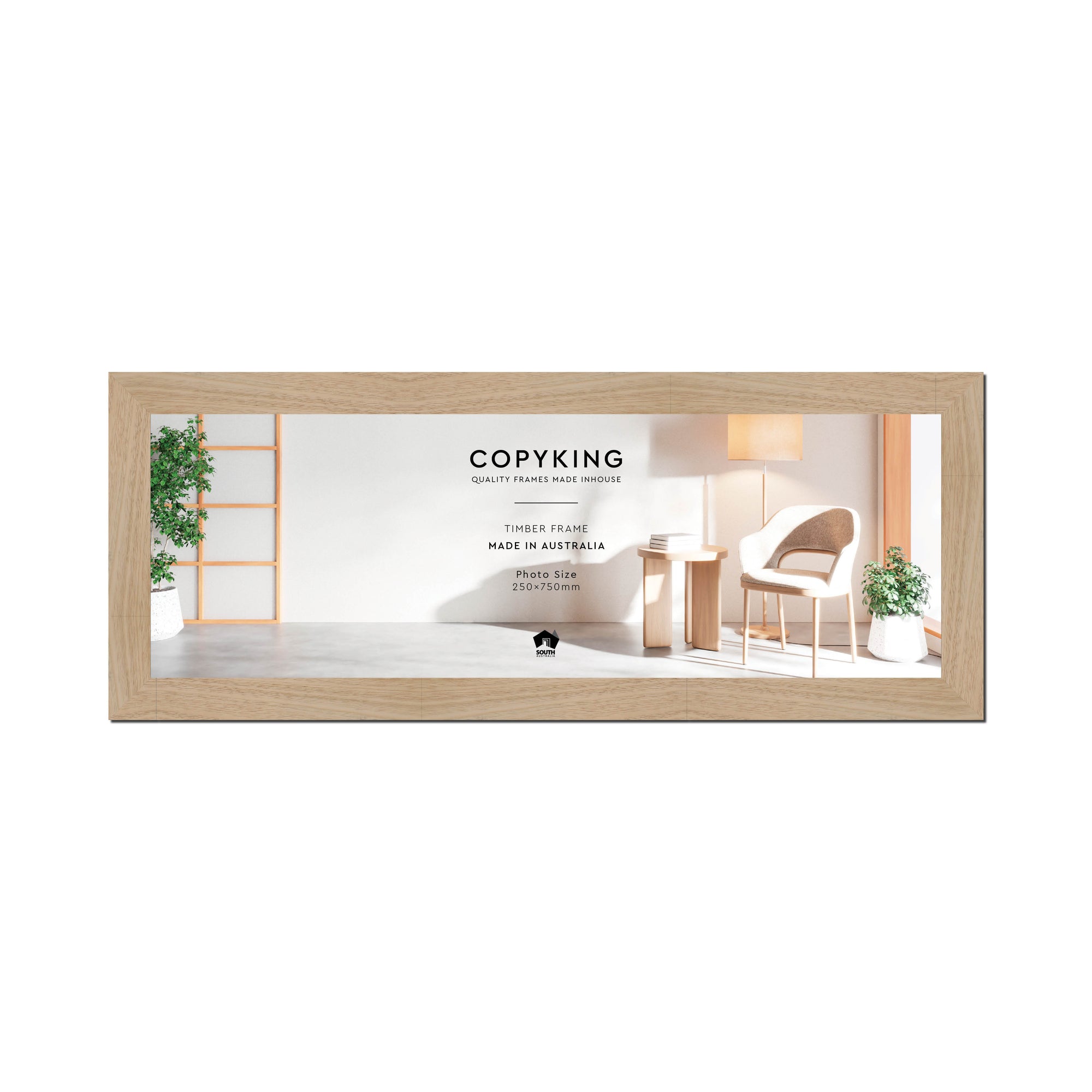Australian Oak 40mm Wood Panoramic Photo Frame - 25cm x 75cm