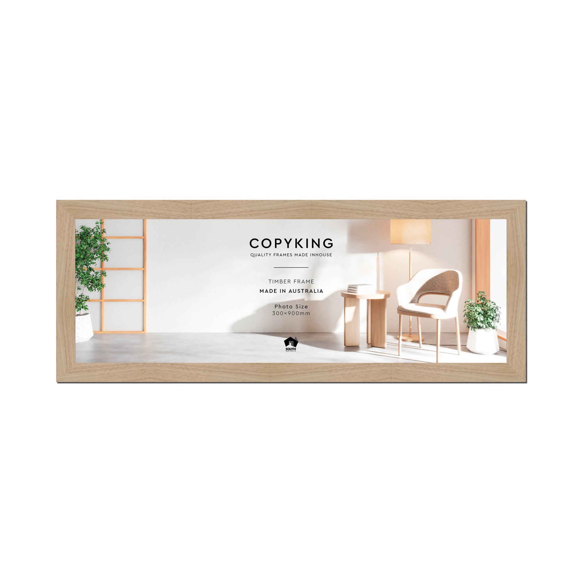 Australian Oak 40mm Wood Panoramic Photo Frame - 30cm x 90cm