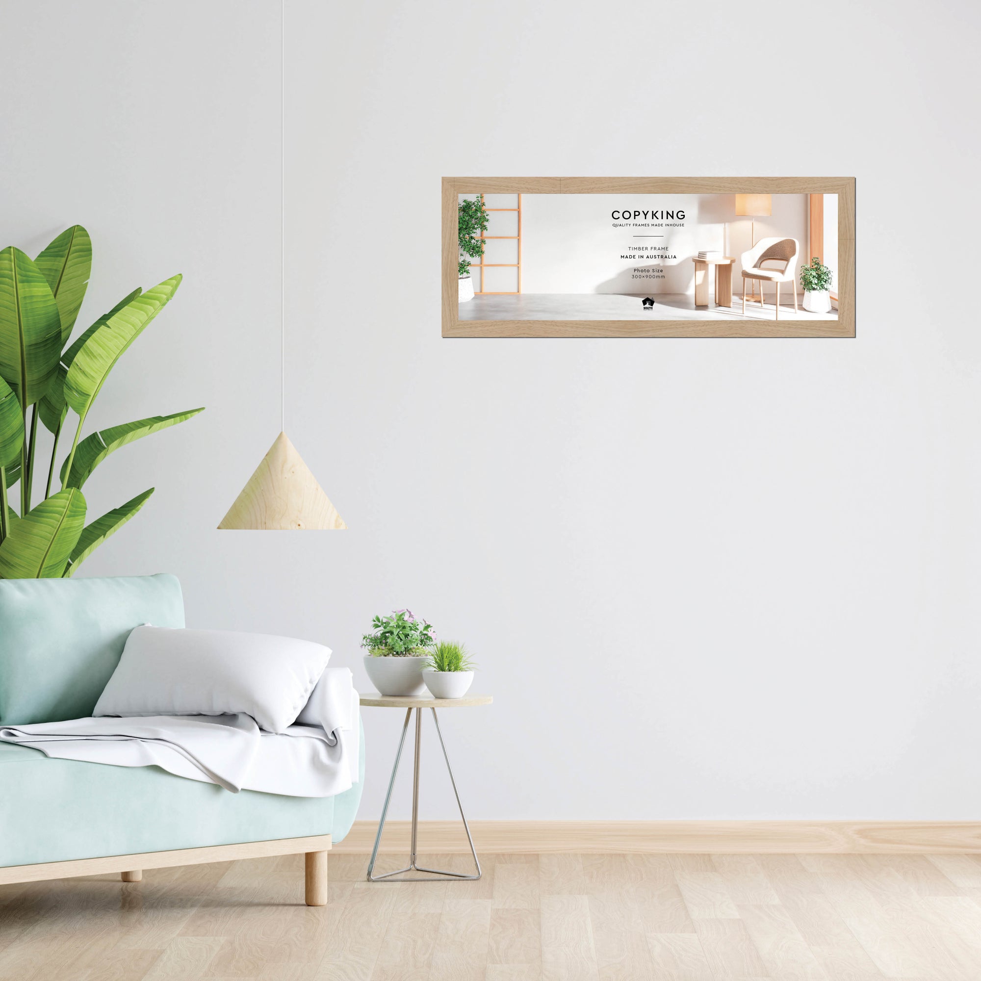 Australian Oak 40mm Wood Panoramic Photo Frame - 30cm x 90cm