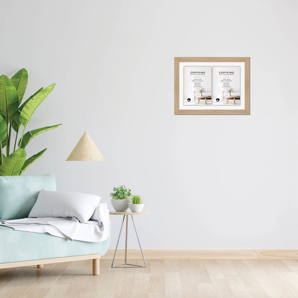 Australian Oak 40mm Wood Certificate Frame - 370mm x 510mm - 2 Certificates (A4)