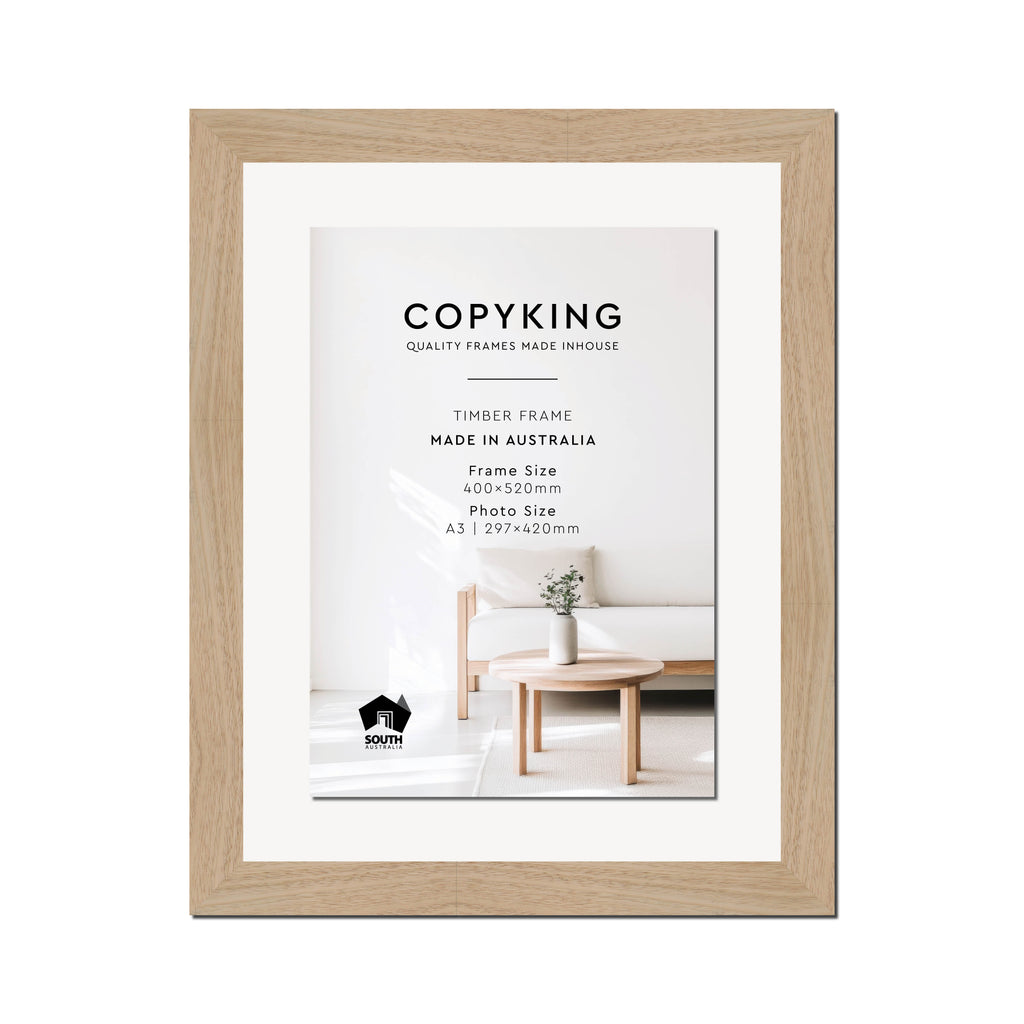 Australian Oak 40mm Wood Certificate Frame - 400mm x 520mm - 1 Certificates (A3)