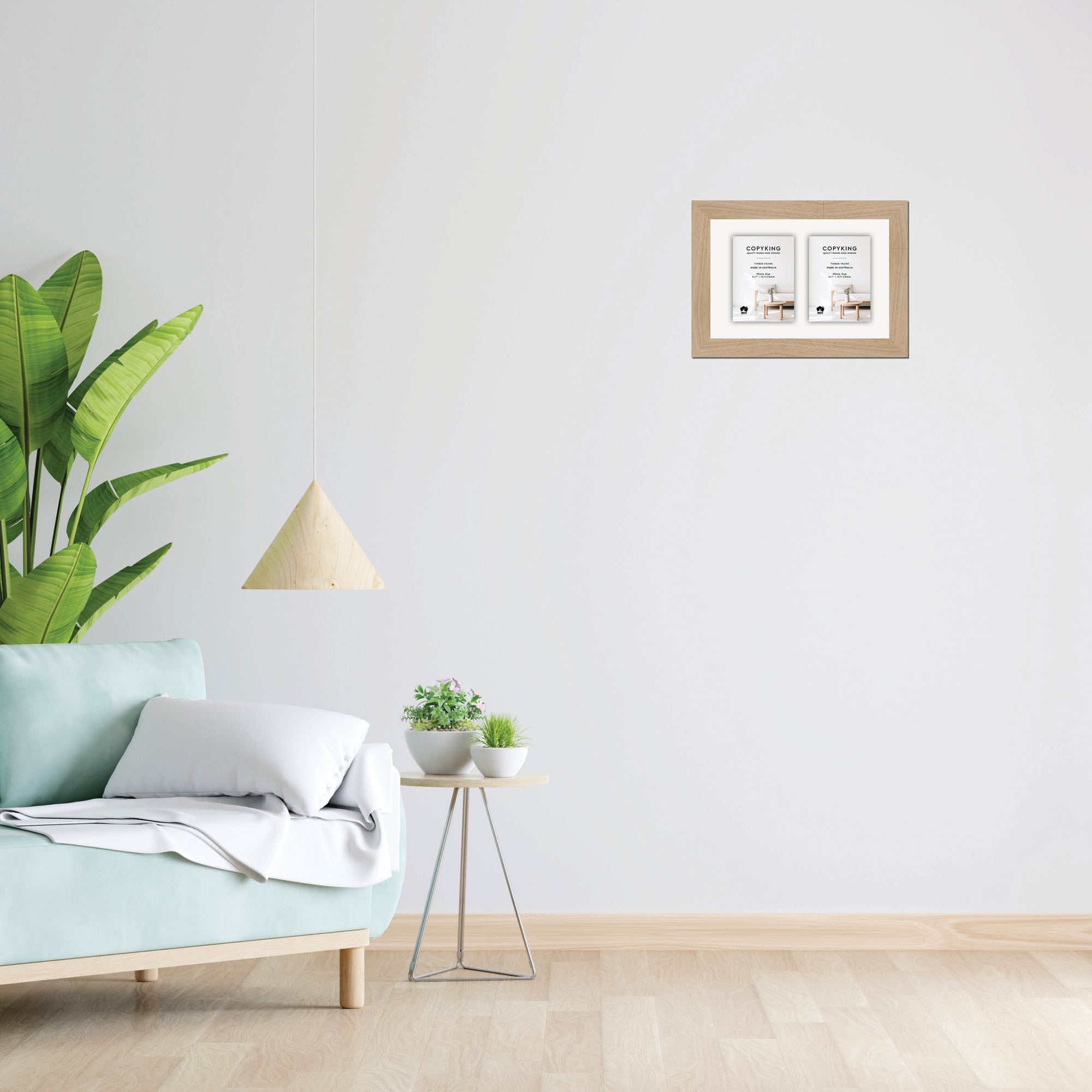 Australian Oak 40mm Wood Collage Photo Frame - 10" x 15" - 2 Photos (5" x 7")