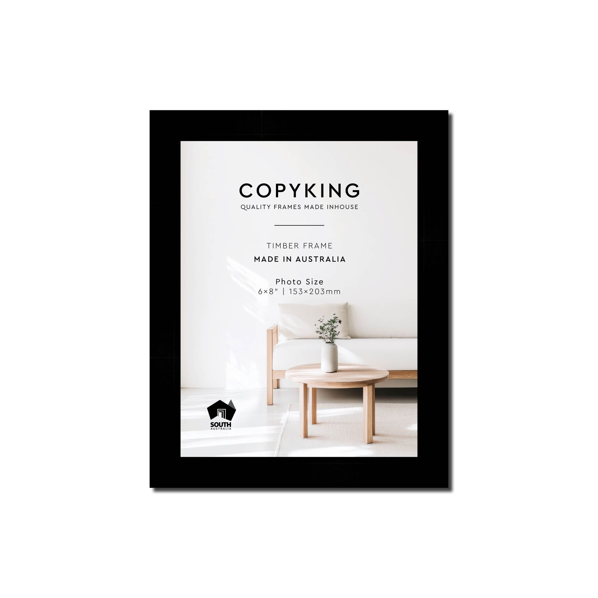 Black 20mm Wood Photo Frame - 6" x 8" (153mm x 203mm)