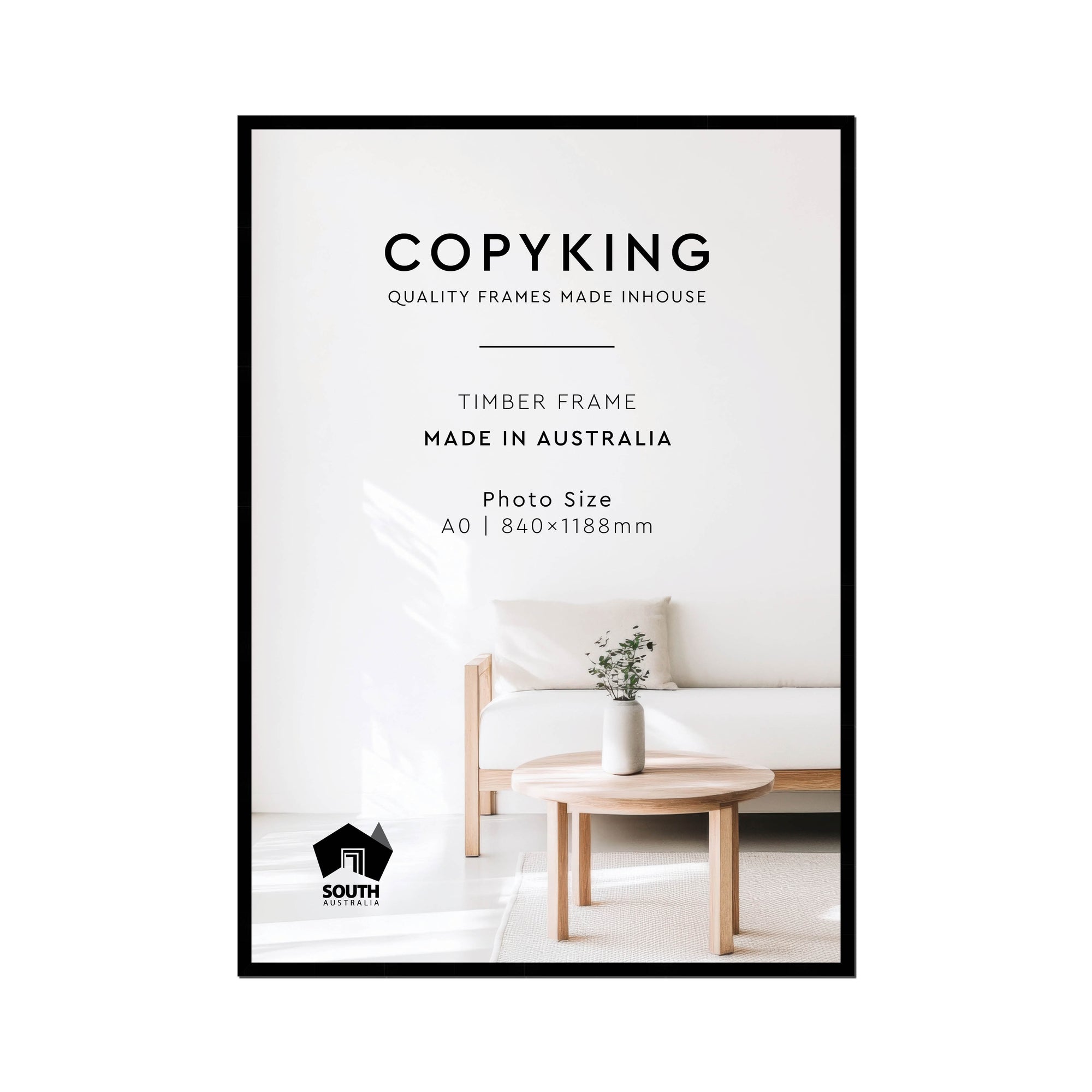 Black 20mm Wood Poster Frame - A0 (840mm x 1188mm)