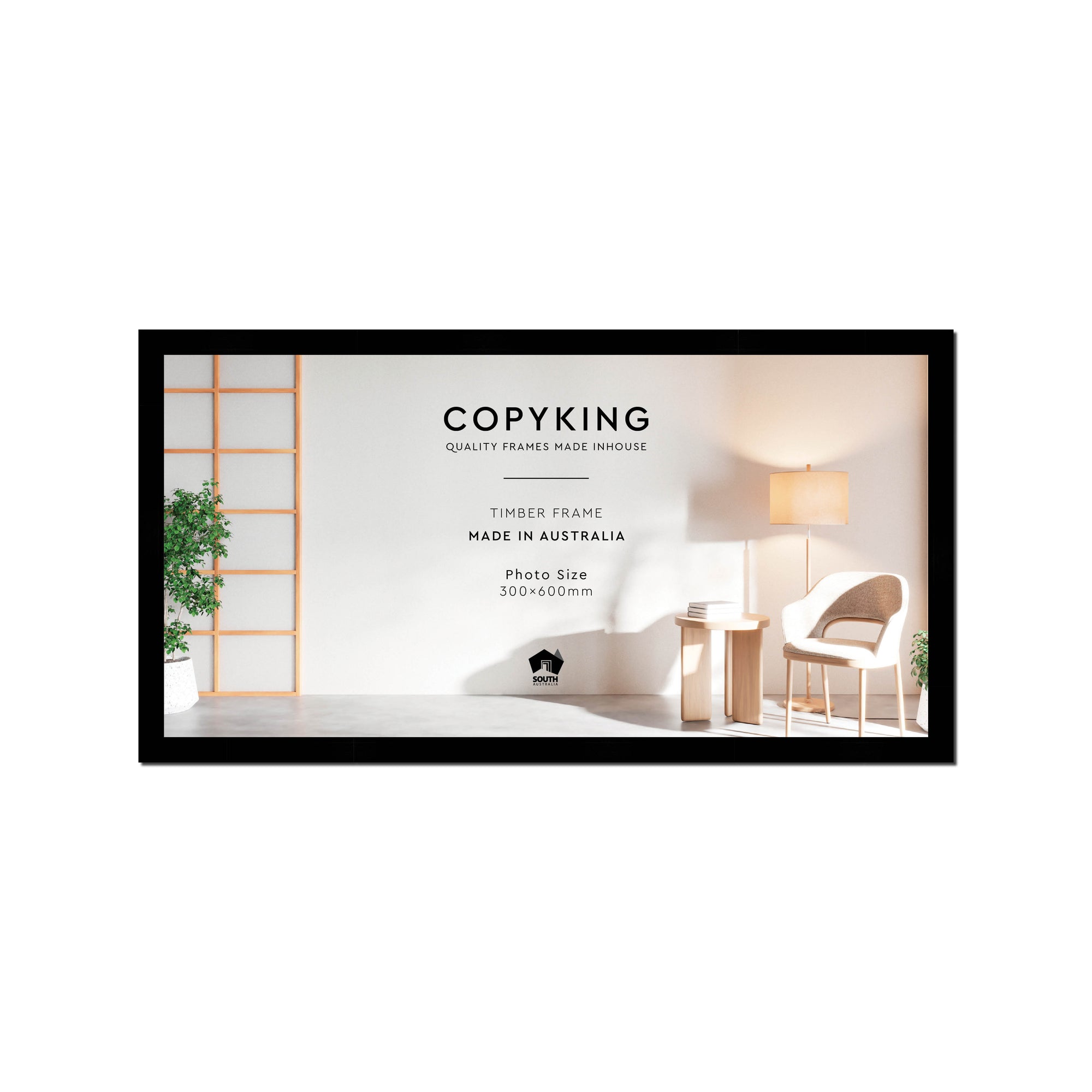 Black 20mm Wood Panoramic Photo Frame - 30cm x 60cm
